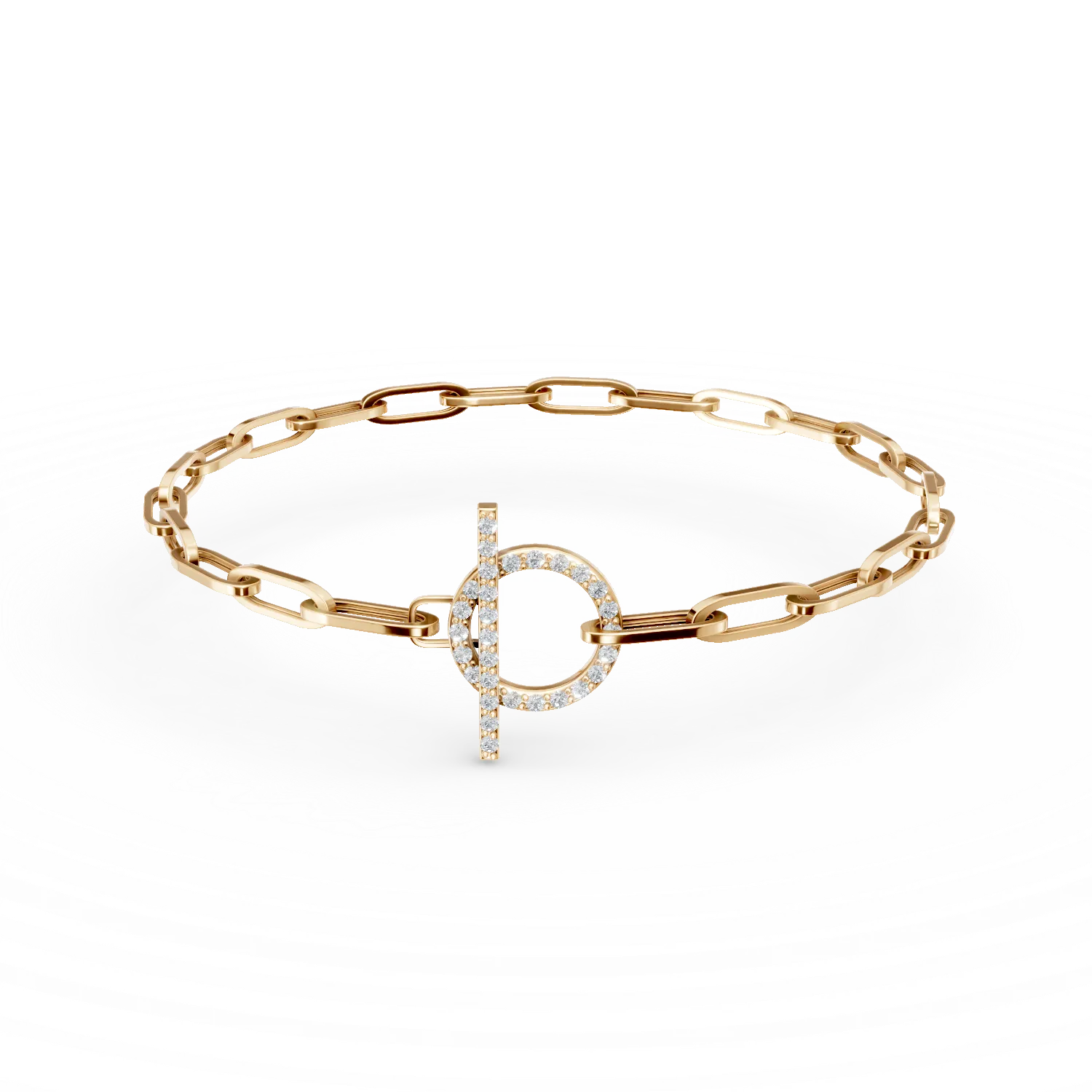 Bratara cu zale din aur galben cu diamante de 0.2ct