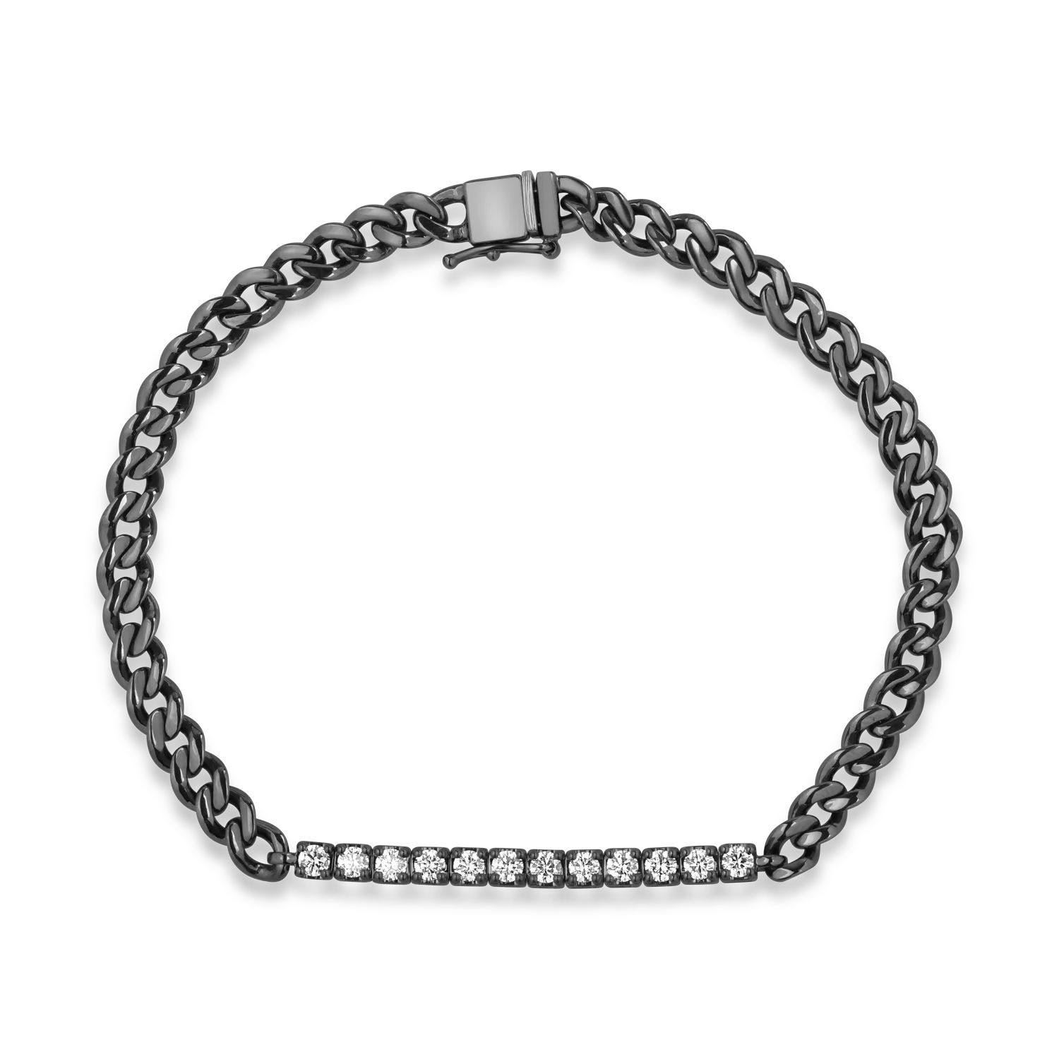 Bratara din aur negru cu diamante de 0.7ct pentru barbati 1 Bratara din aur negru cu diamante de 0.7ct pentru barbati