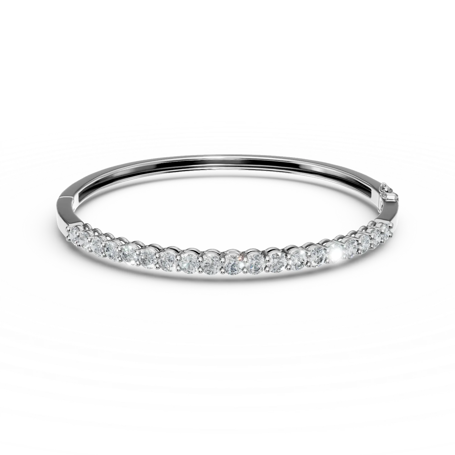Bratara fixa din aur alb cu diamante de 2.68ct