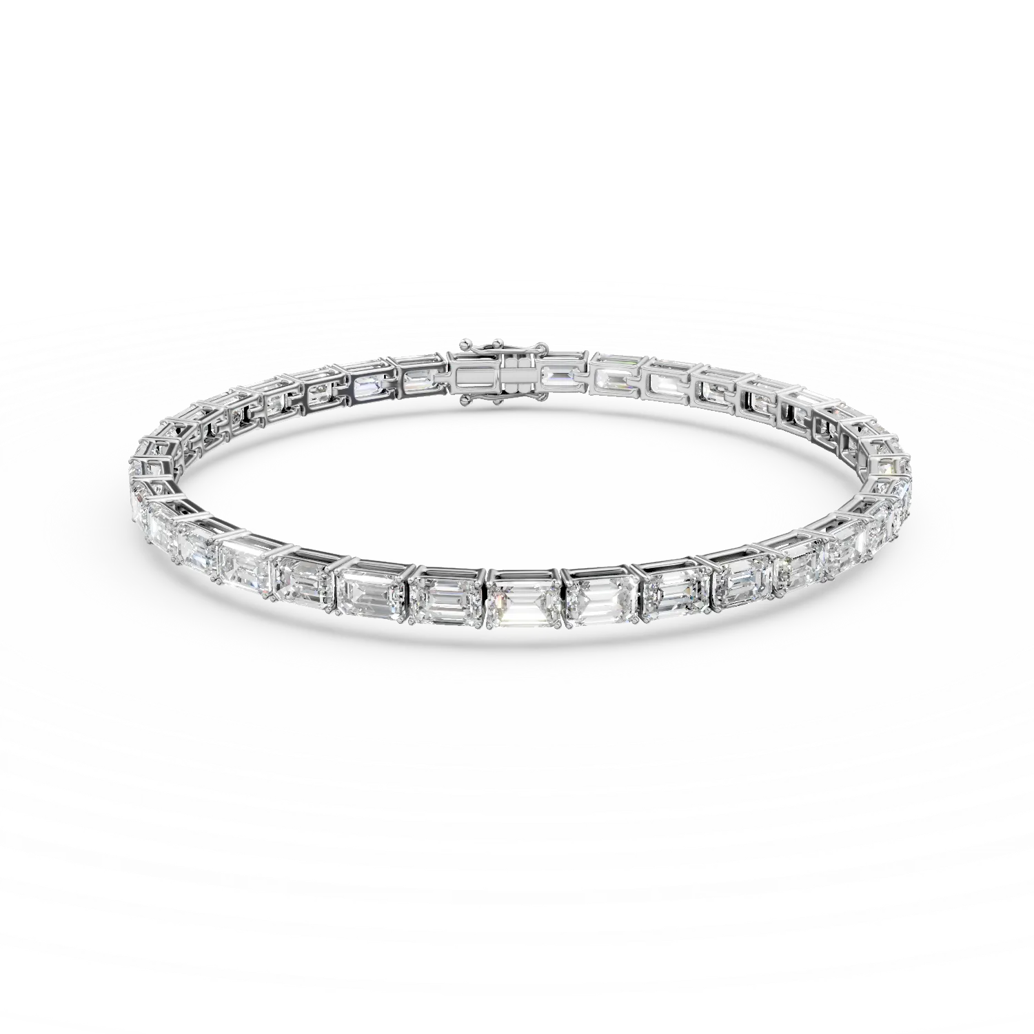 Bratara tennis din aur alb cu diamante de 9.5ct create in laborator 1 Bratara tennis din aur alb cu diamante de 9.5ct create in laborator