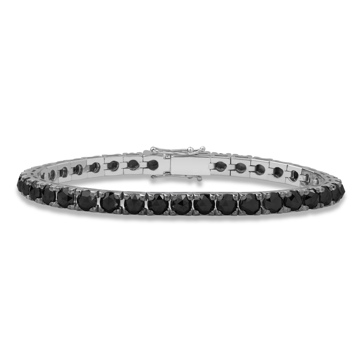 Bratara tennis din aur alb cu diamante negre taietura rose de 9.7ct