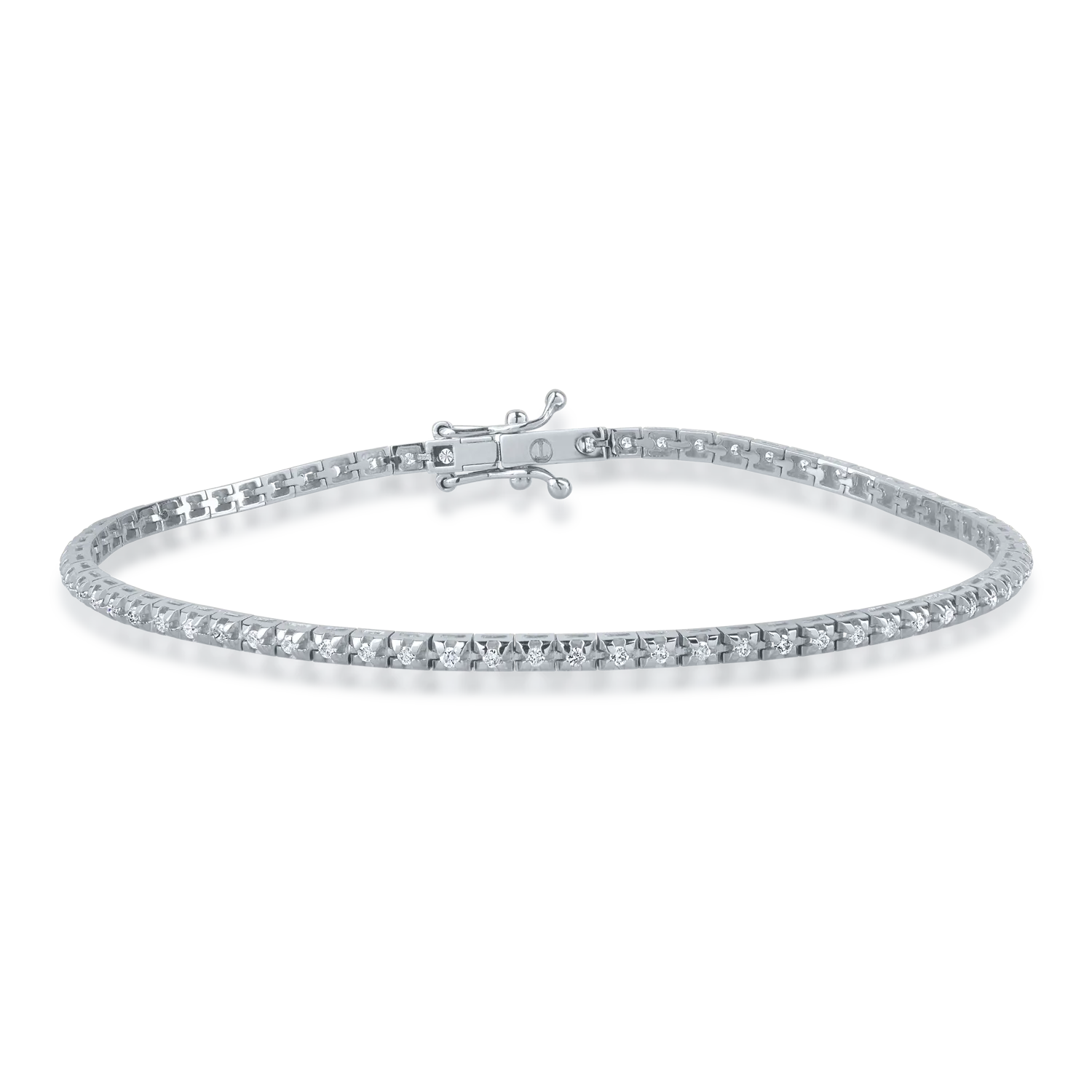 Bratara tennis din aur alb cu diamante de 0.5ct