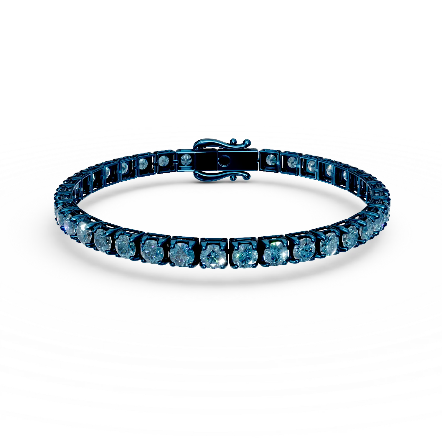 Bratara tennis din aur albastru cu diamante albastre de 5.9ct