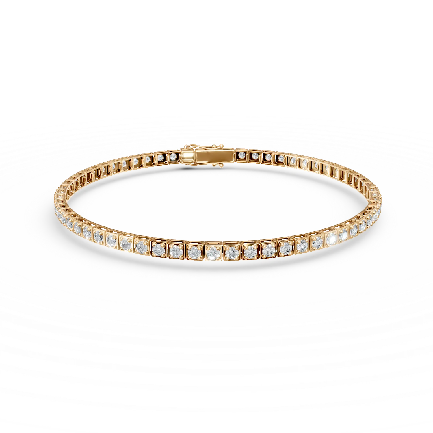 Bratara tennis din aur galben cu diamante de 0.8ct