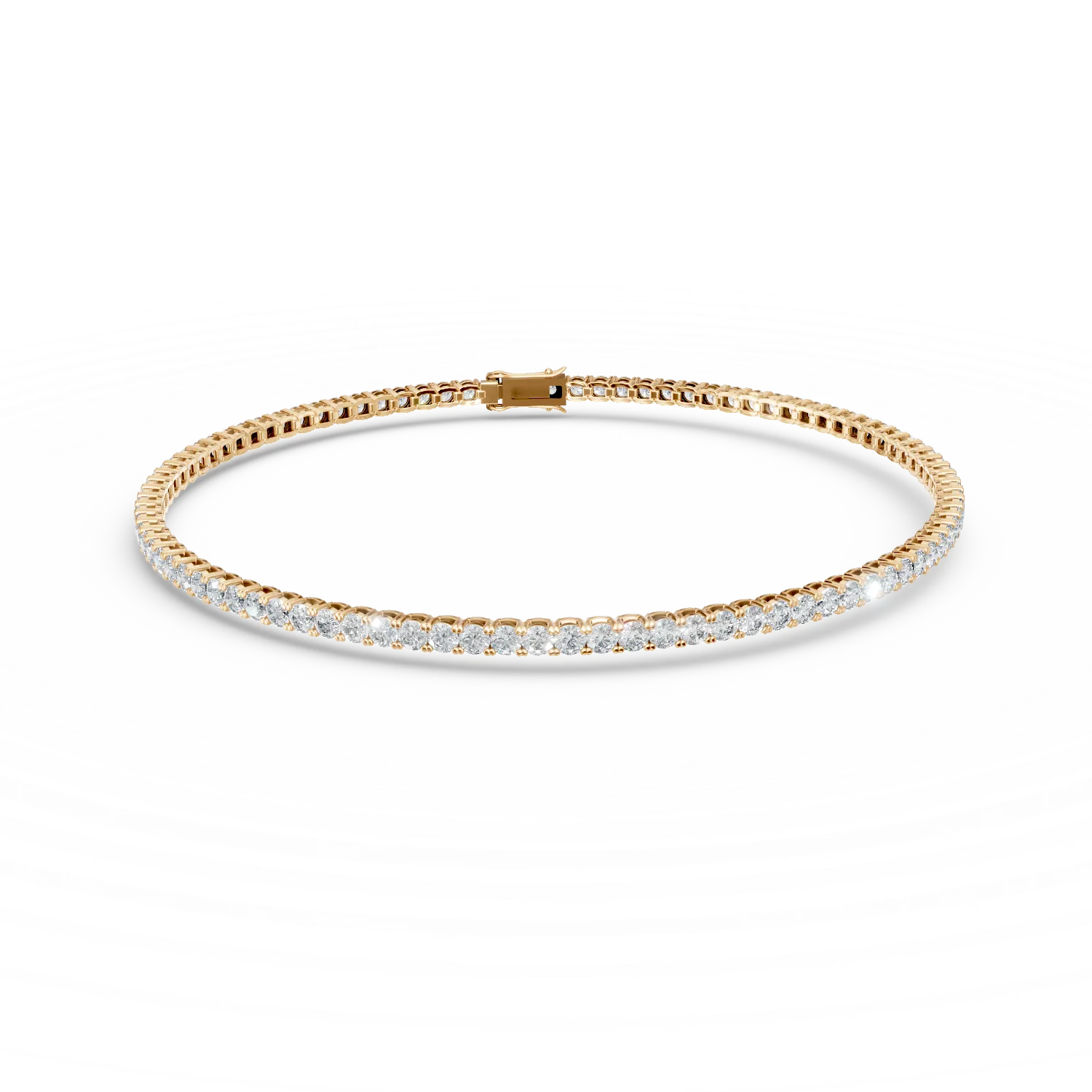 Bratara tennis din aur galben cu diamante de 3ct