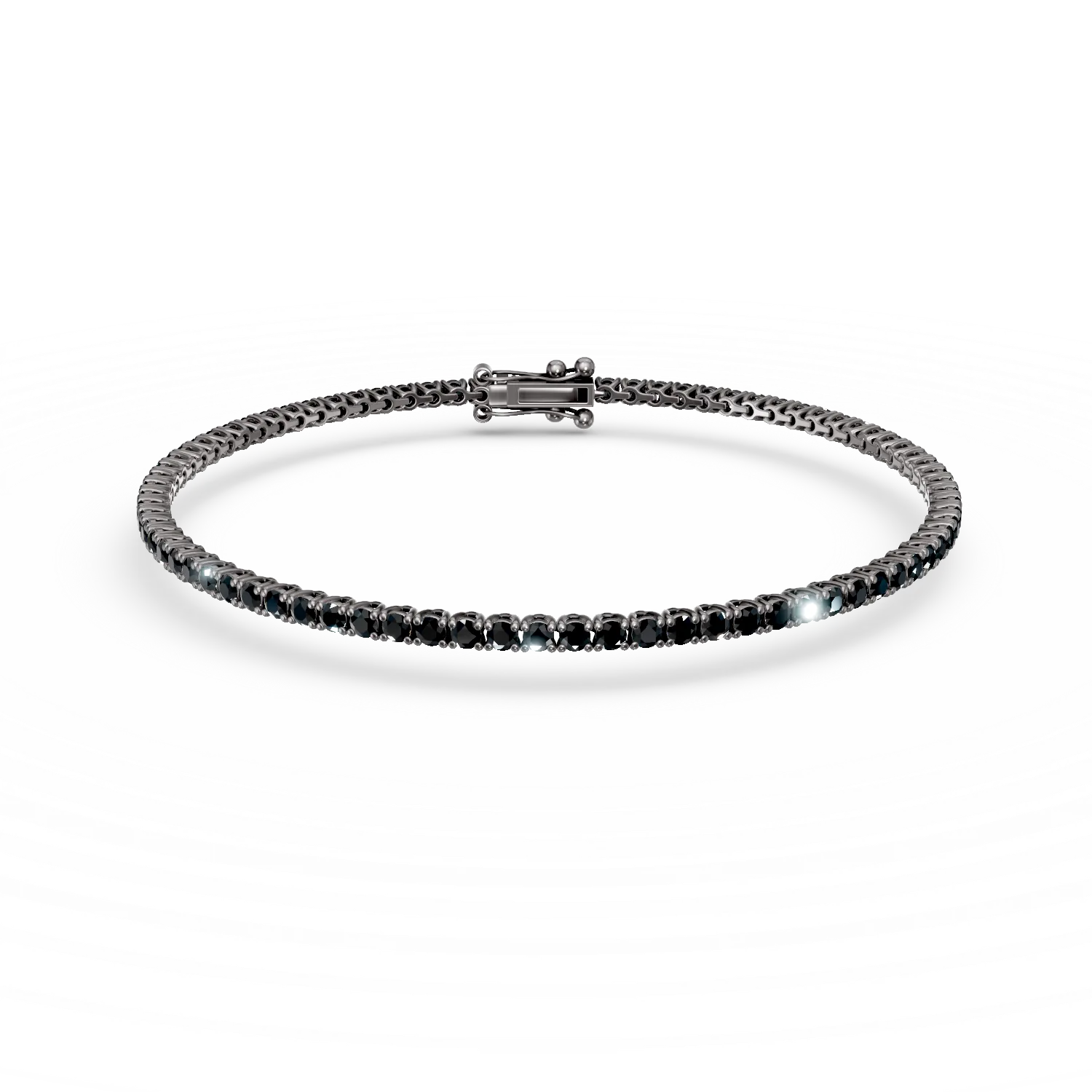 Bratara tennis din aur negru cu diamante negre de 1.5ct