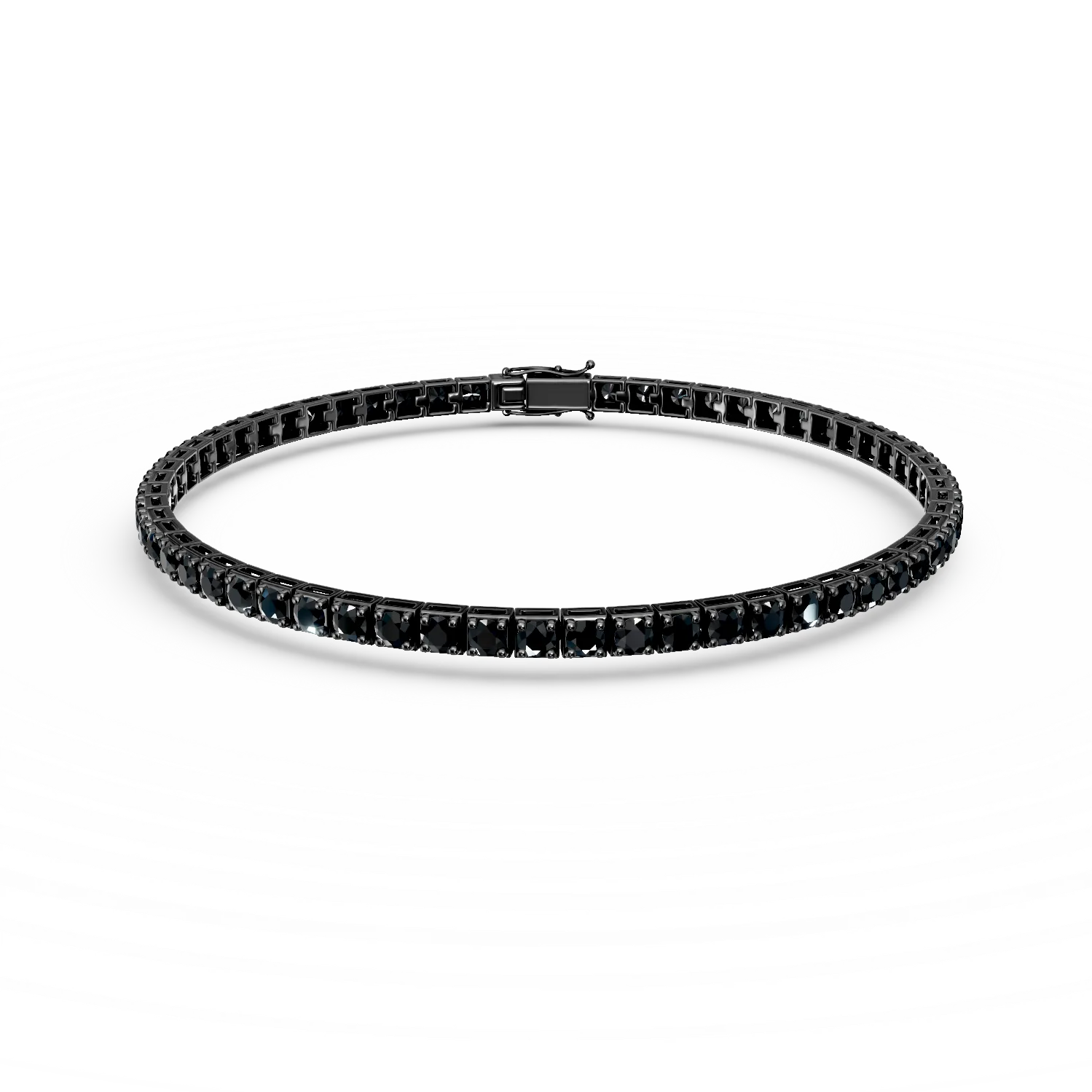 Bratara tennis din aur negru cu diamante negre de 5.2ct