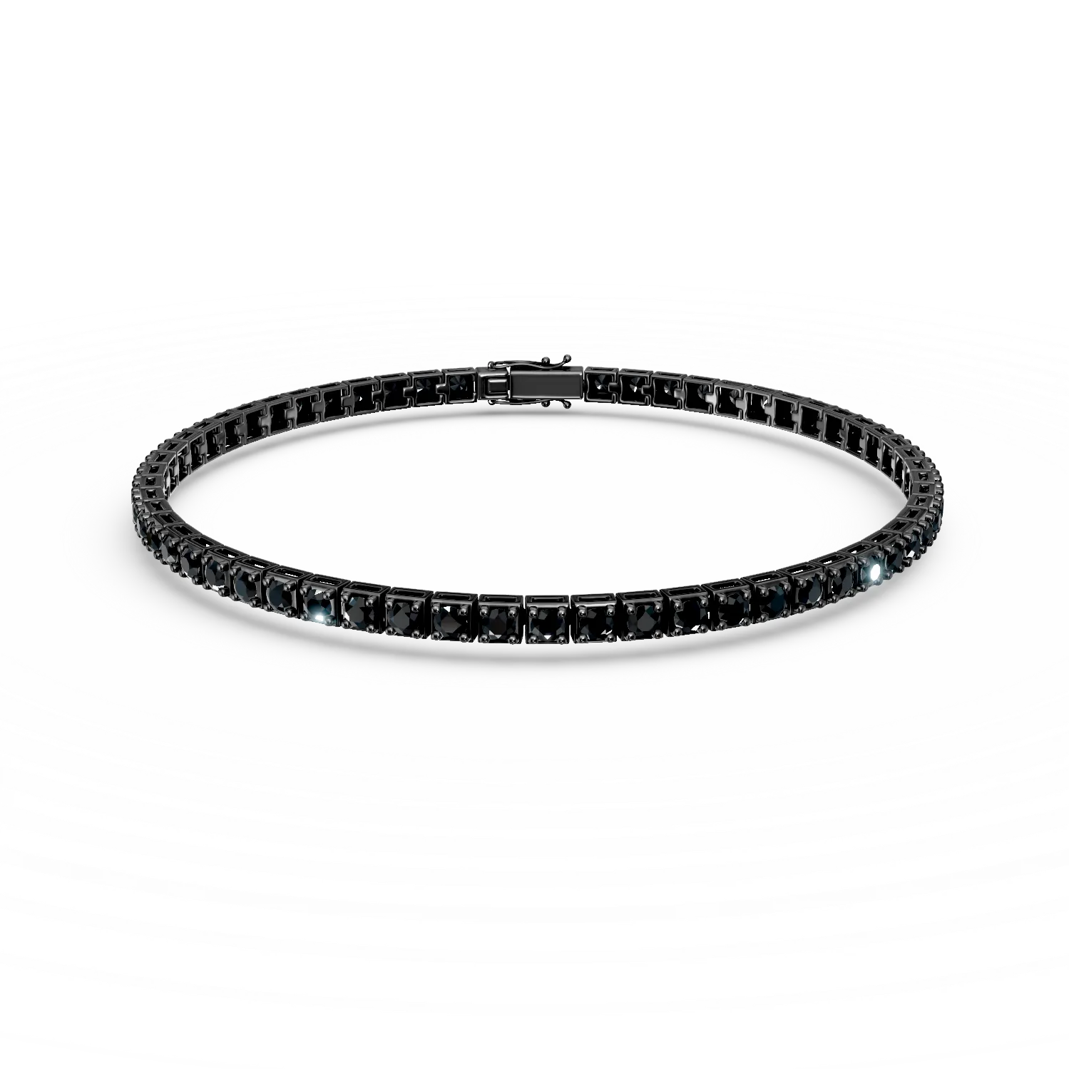 Bratara tennis din aur negru cu diamante negre de 3.2ct