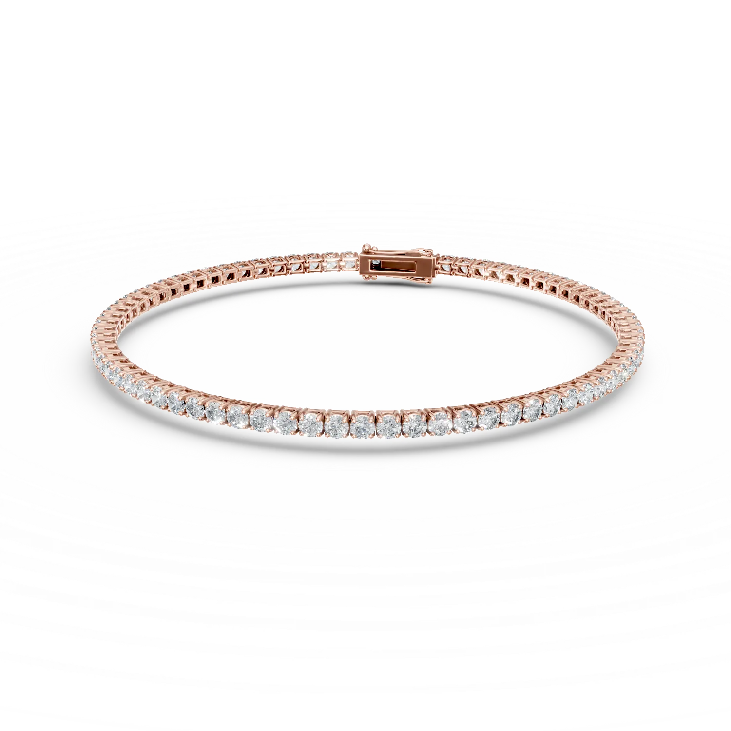 Bratara tennis din aur roz cu diamante de 2.5ct