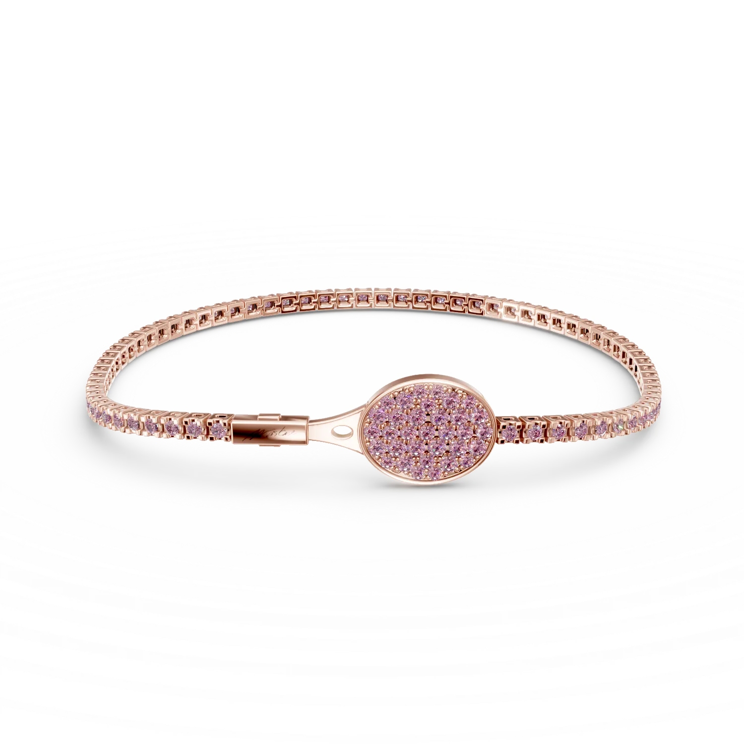 Bratara tennis Glory cu safire roz de 1.422ct