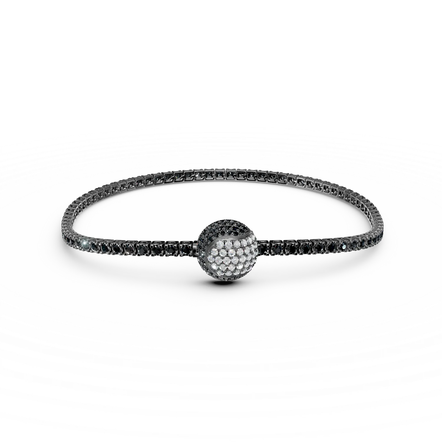 Bratara tennis Victory cu diamante negre si incolore de 2.061ct