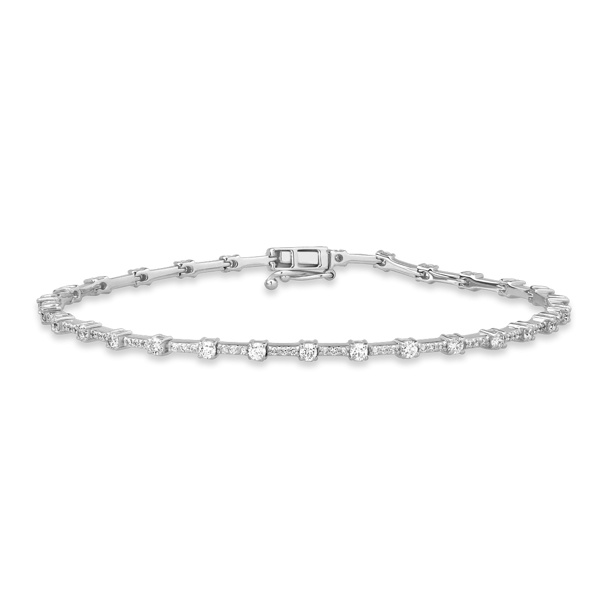Bratara tennis din aur alb cu diamante de 1.48ct 1 Bratara tennis din aur alb cu diamante de 1.48ct