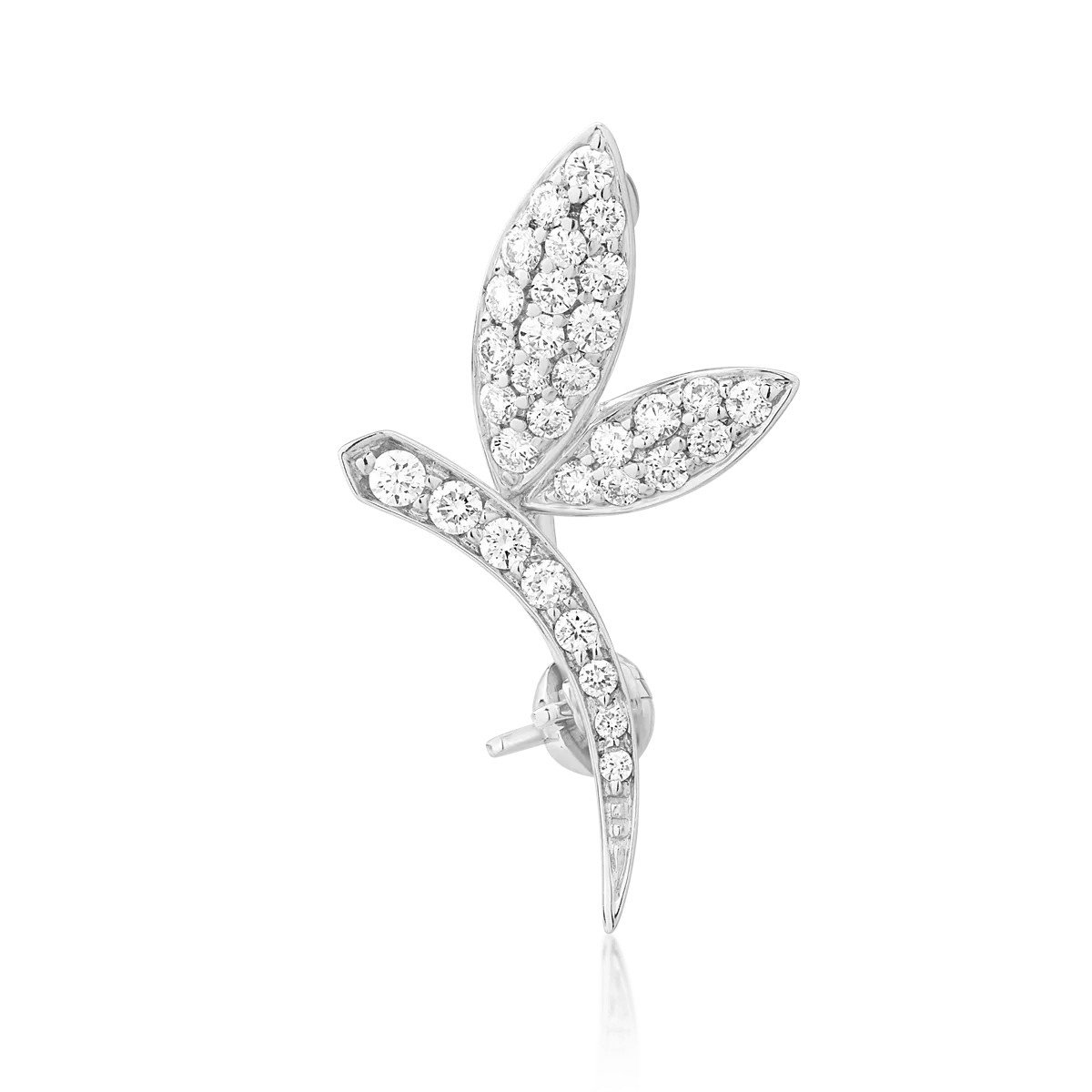 Brosa libelula din aur alb cu diamante de 0.26ct