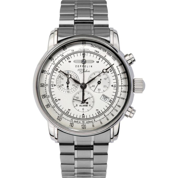 Ceas Zeppelin Zeppelin 7680MB-1 Herrenuhr Alarm Chronograph 100 Jahre 43mm 5ATM