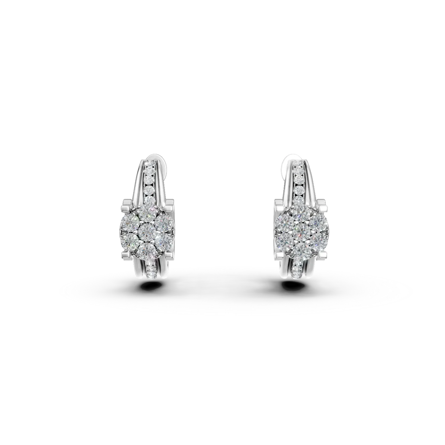 Cercei din aur alb cu diamante de 0.34ct