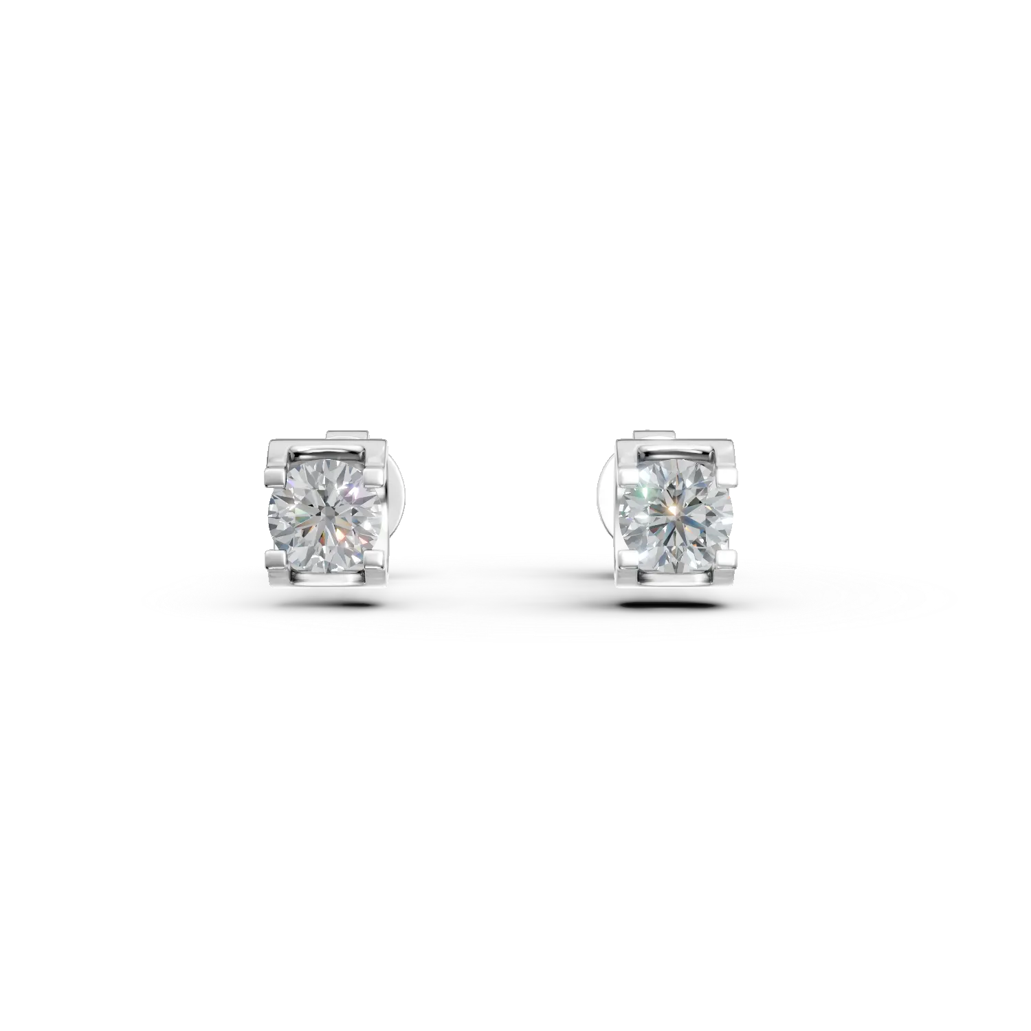 Cercei din aur alb cu diamante de 0.322ct