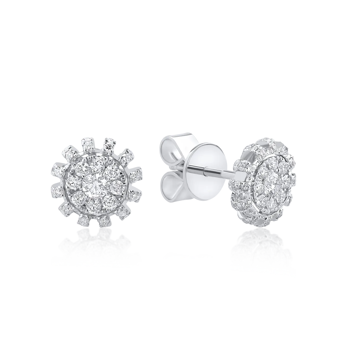 Cercei din aur alb cu diamante de 0.5ct