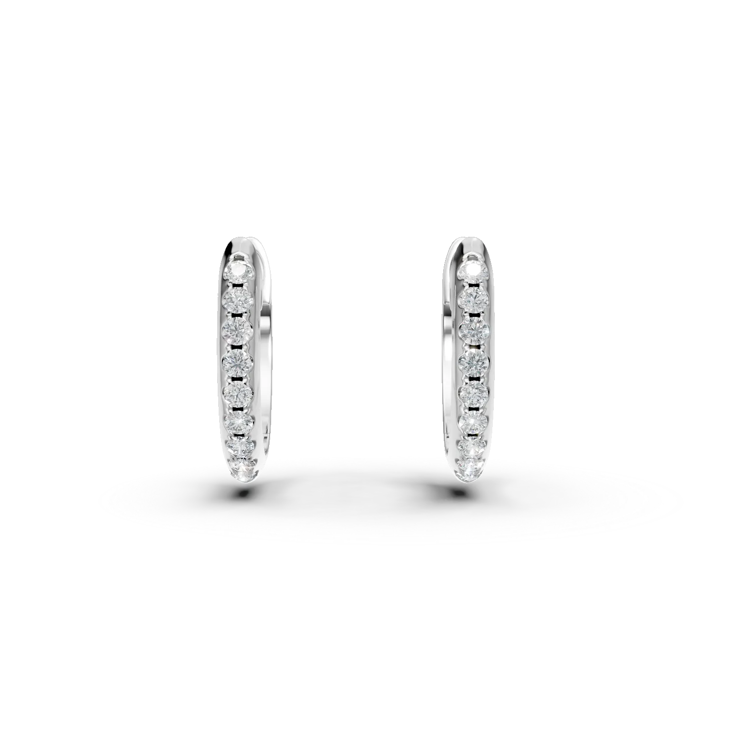 Cercei din aur alb cu diamante de 0.11ct