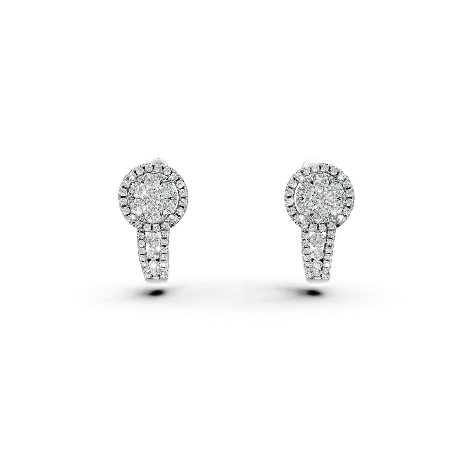 Cercei din aur alb cu diamante de 0.55ct