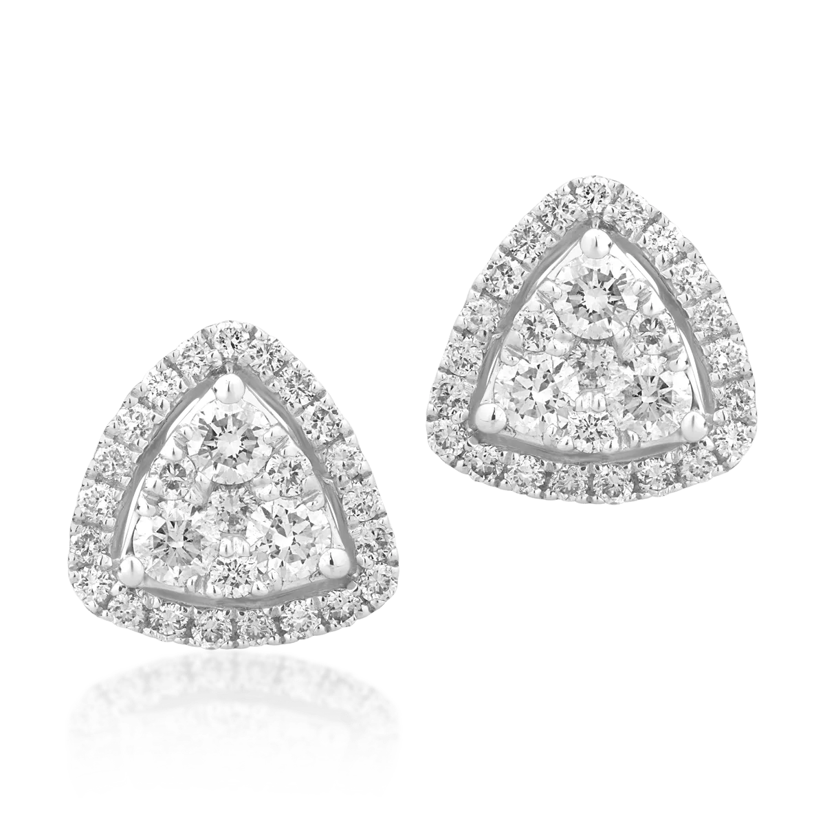 Cercei din aur alb cu diamante de 0.63ct