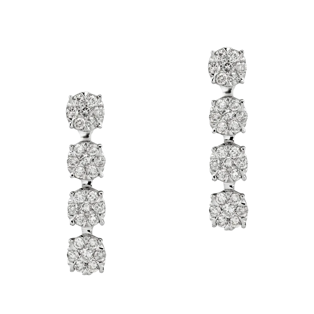 Cercei din aur alb cu diamante de 0.5ct