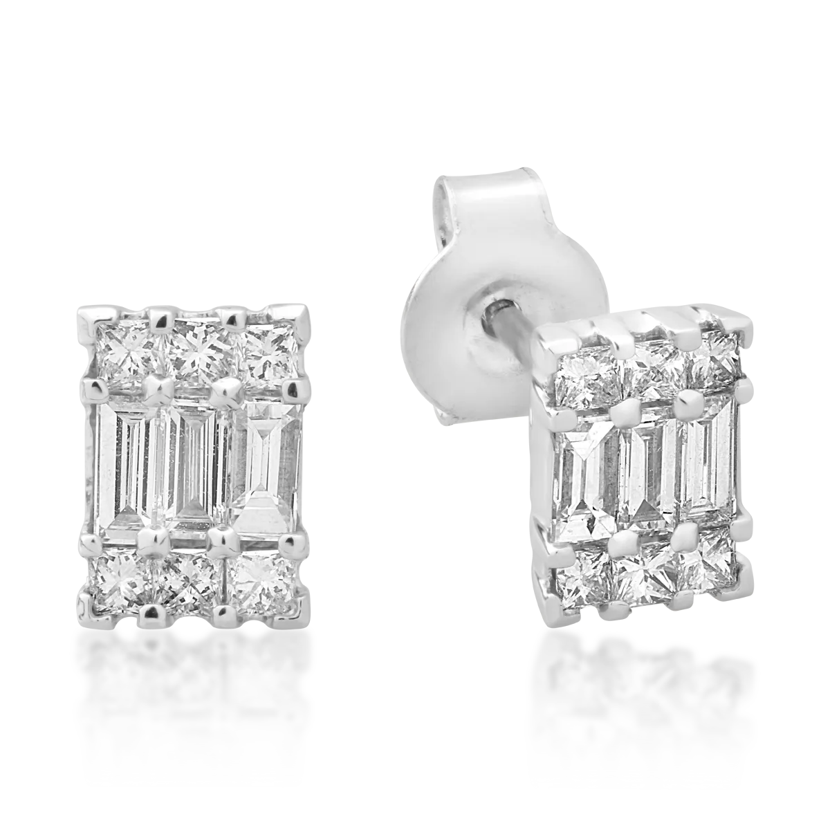 Cercei din aur alb cu diamante de 0.5ct