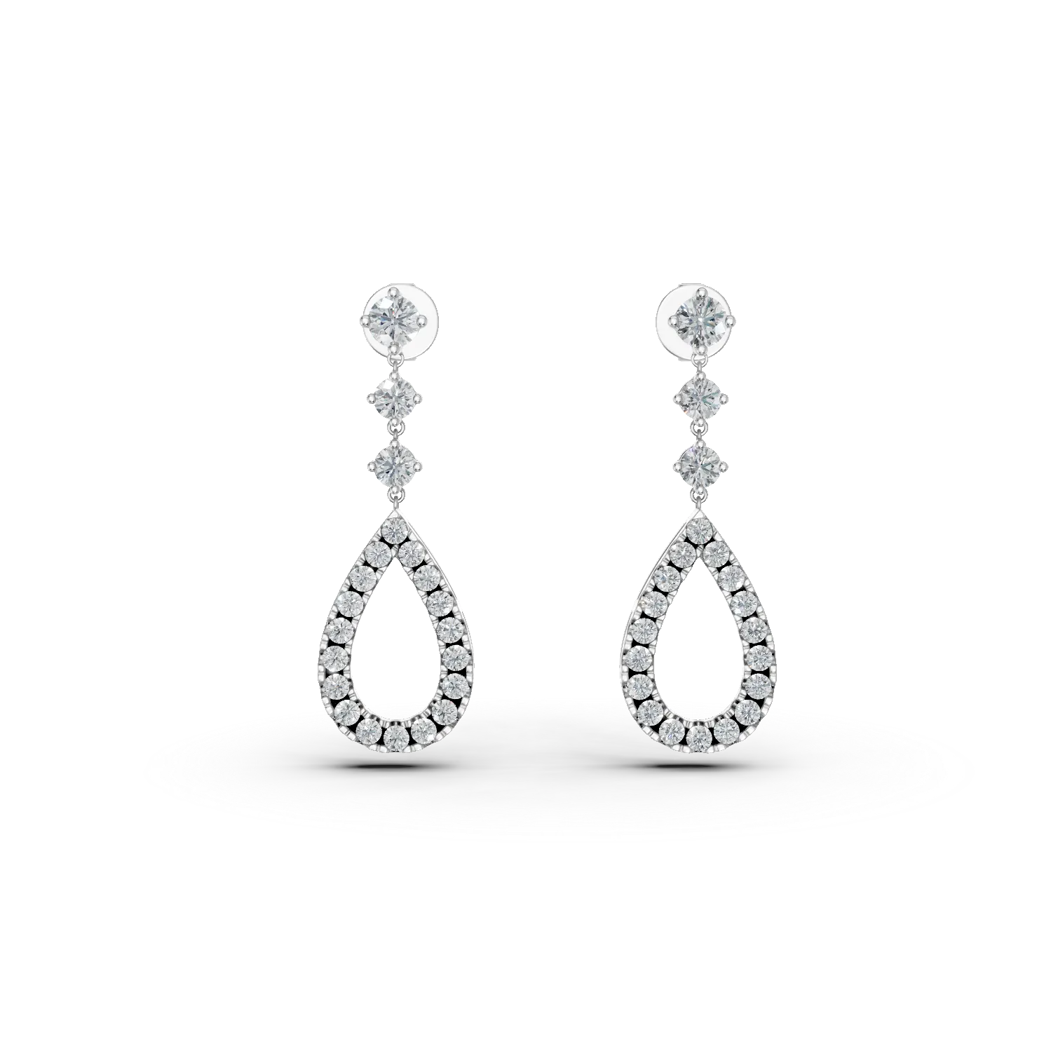 Cercei din aur alb cu diamante de 0.928ct
