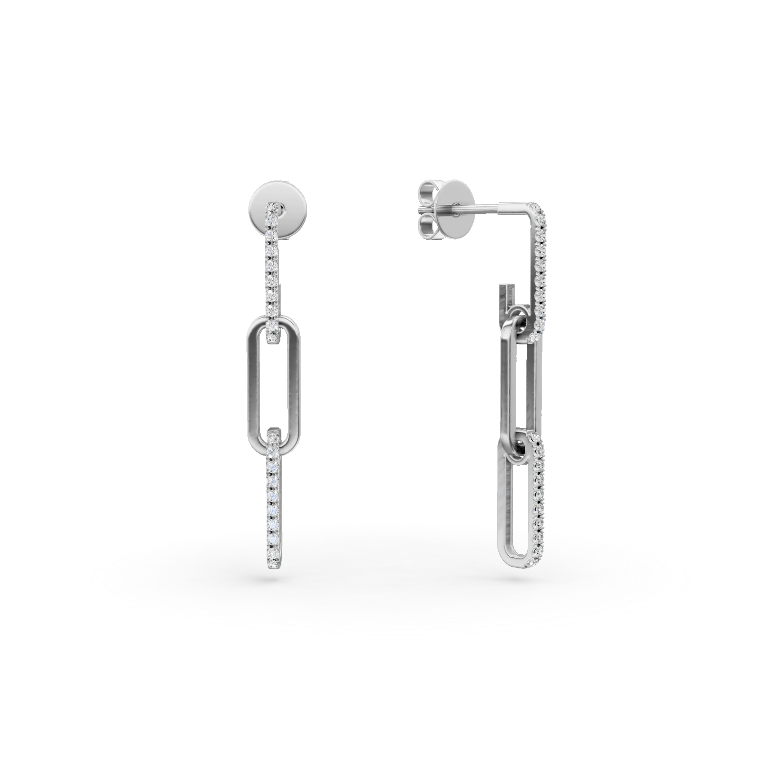Cercei din aur alb cu diamante de 0.28ct