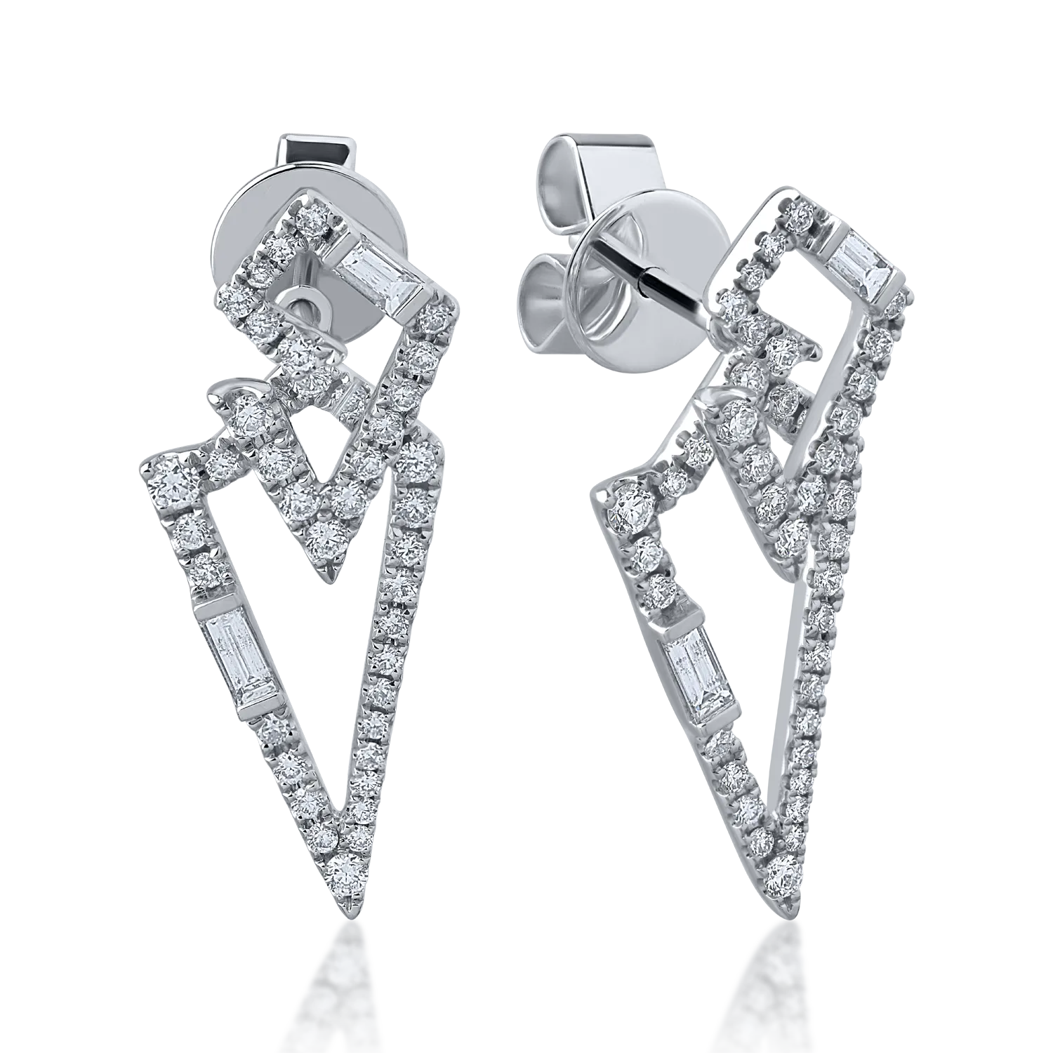 Cercei din aur alb cu diamante de 0.8ct