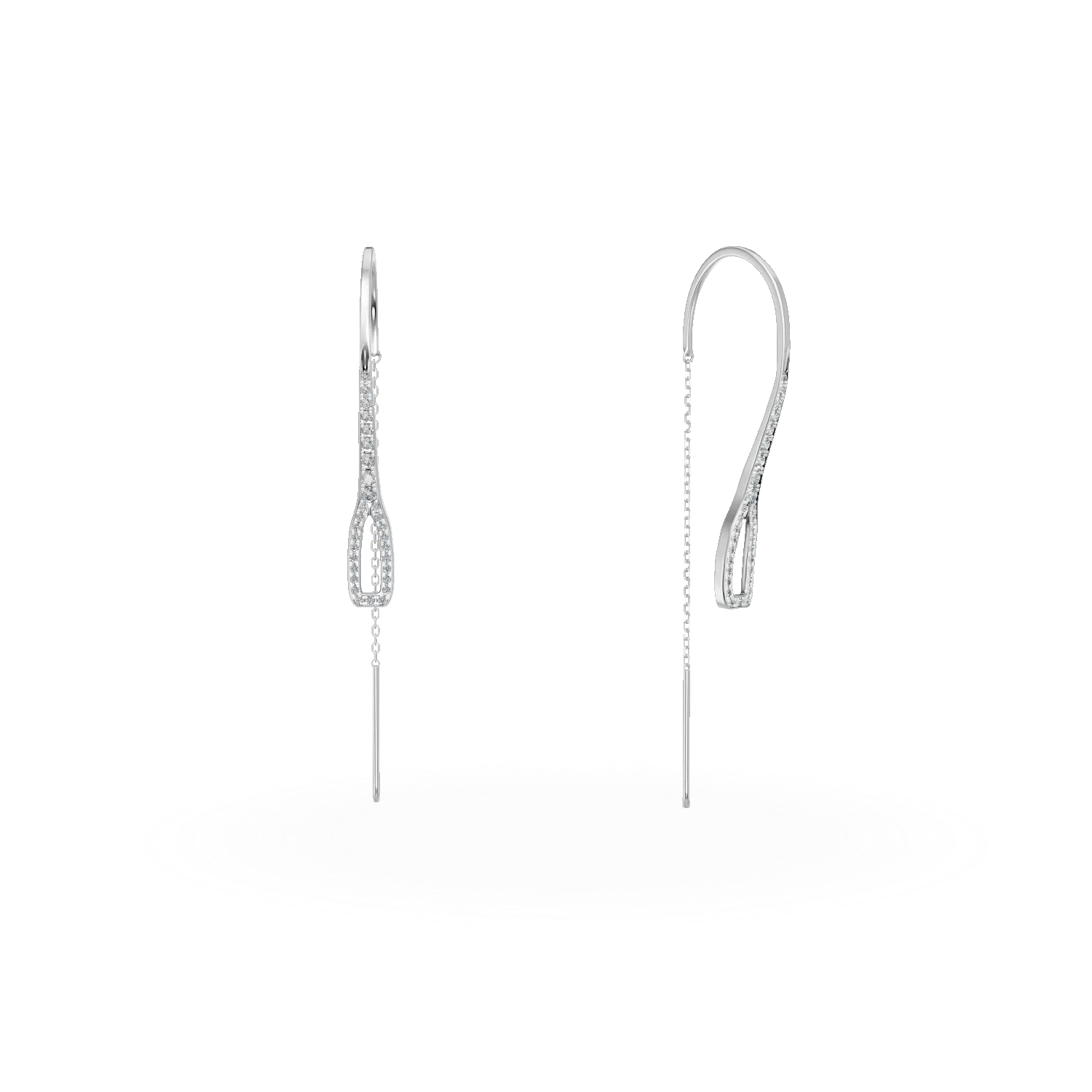 Cercei din aur alb cu diamante de 0.2ct