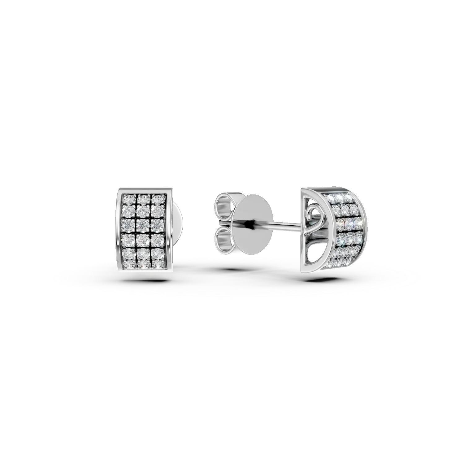 Cercei din aur alb cu diamante de 0.133ct