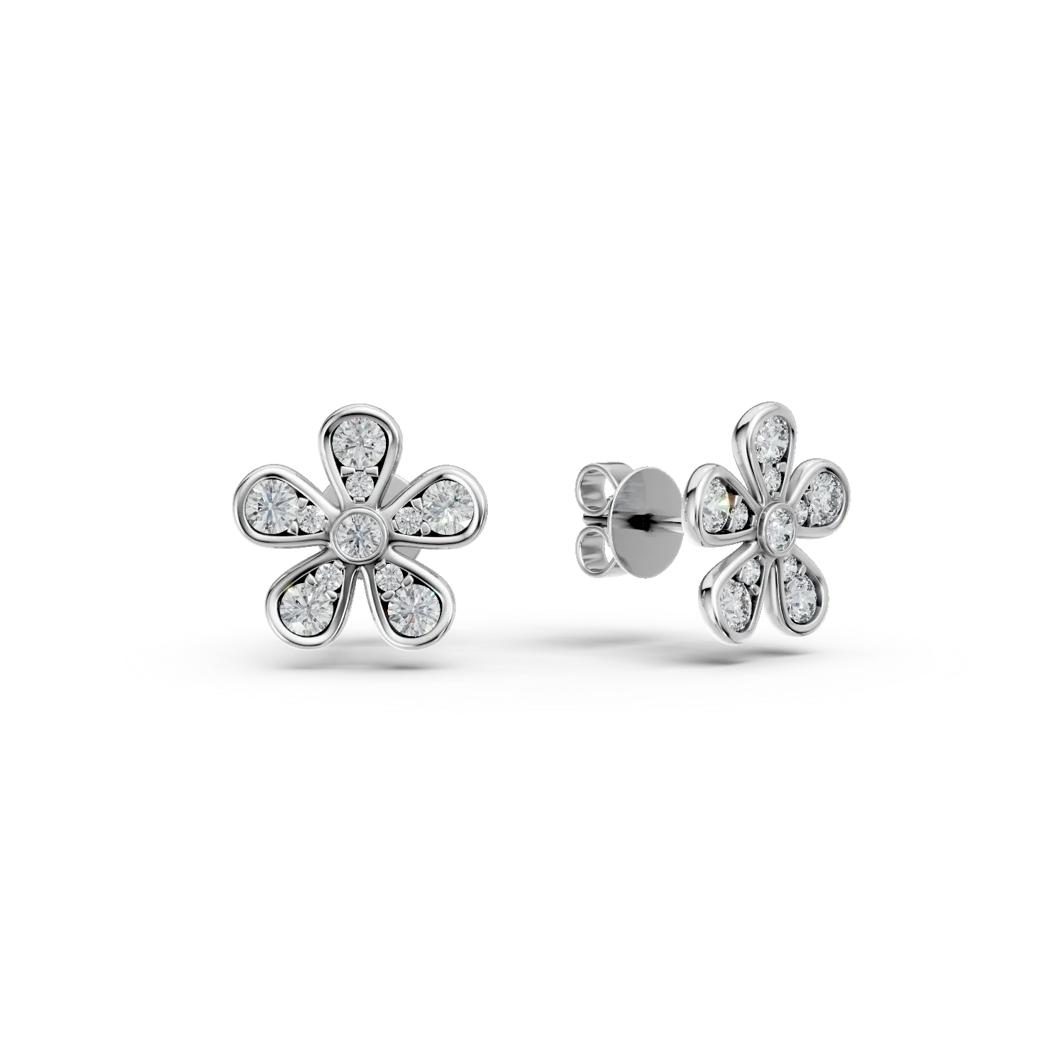 Cercei din aur alb cu diamante de 0.3ct