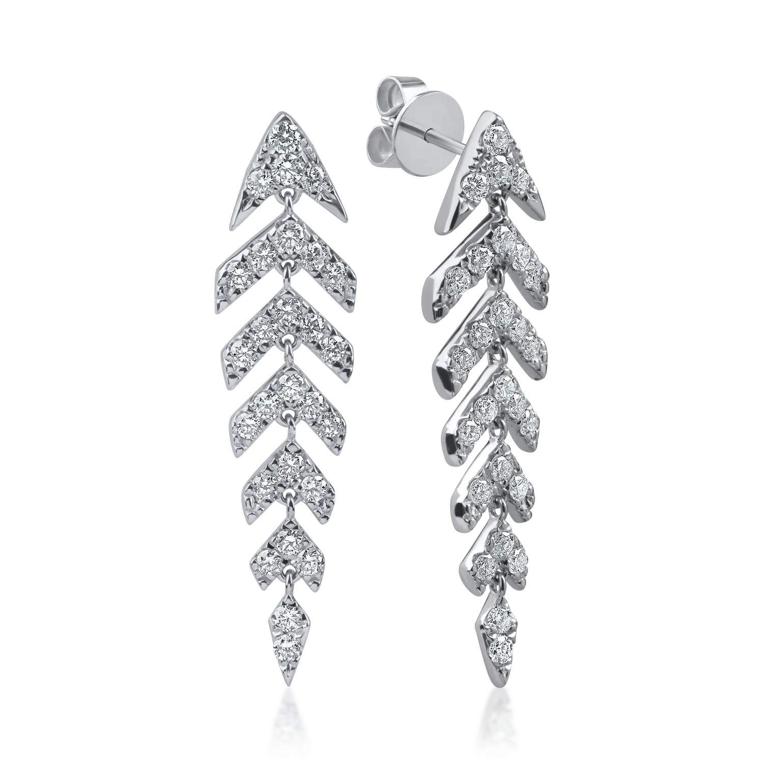 Cercei din aur alb cu diamante de 0.1ct