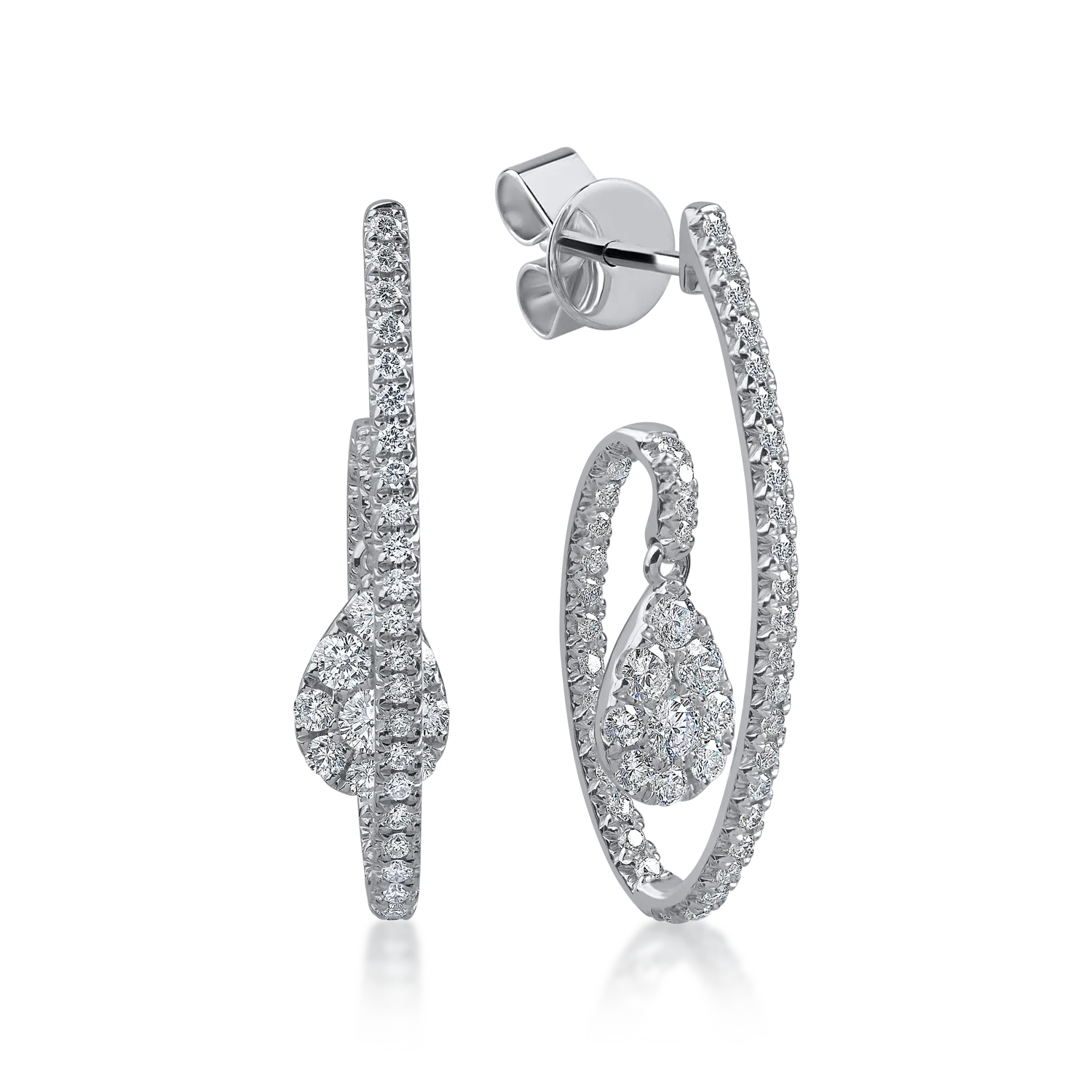 Cercei din aur alb cu diamante de 1.51ct