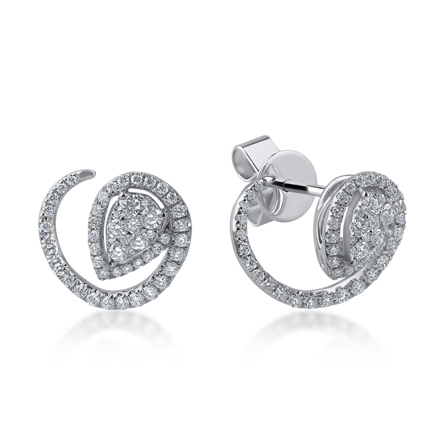 Cercei din aur alb cu diamante de 0.55ct