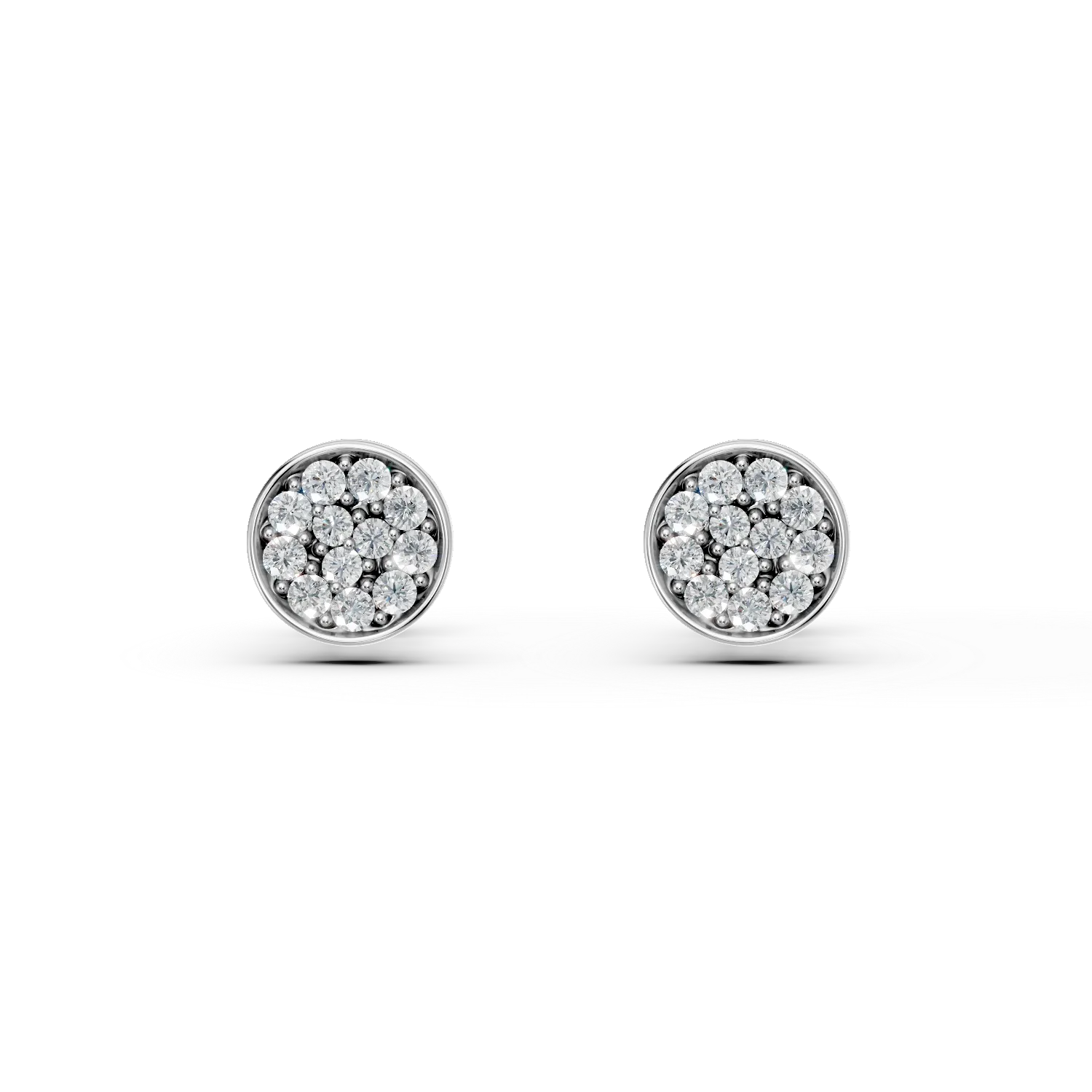 Cercei din aur alb cu diamante de 0.141ct