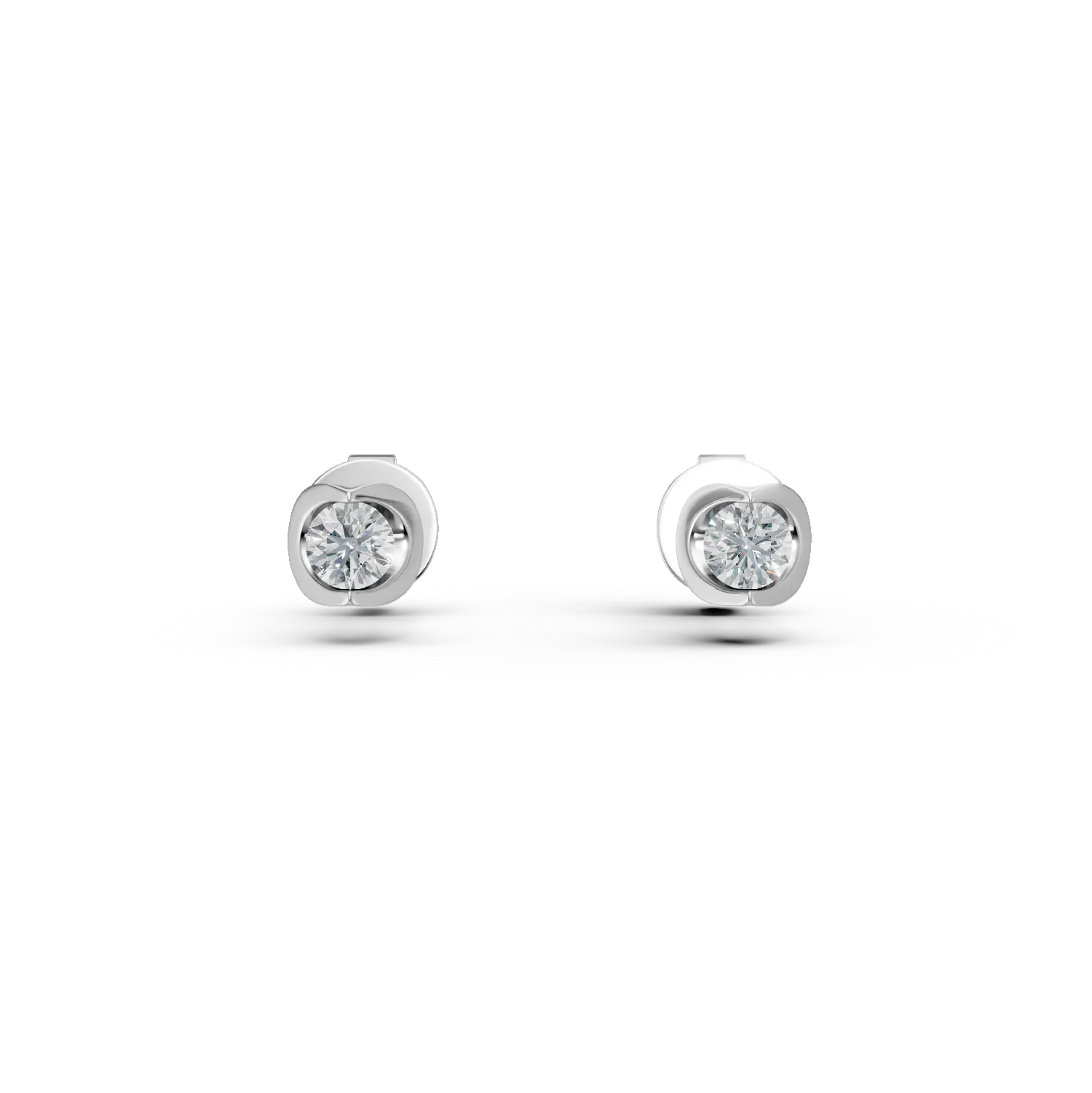 Cercei din aur alb cu diamante de 0.2ct