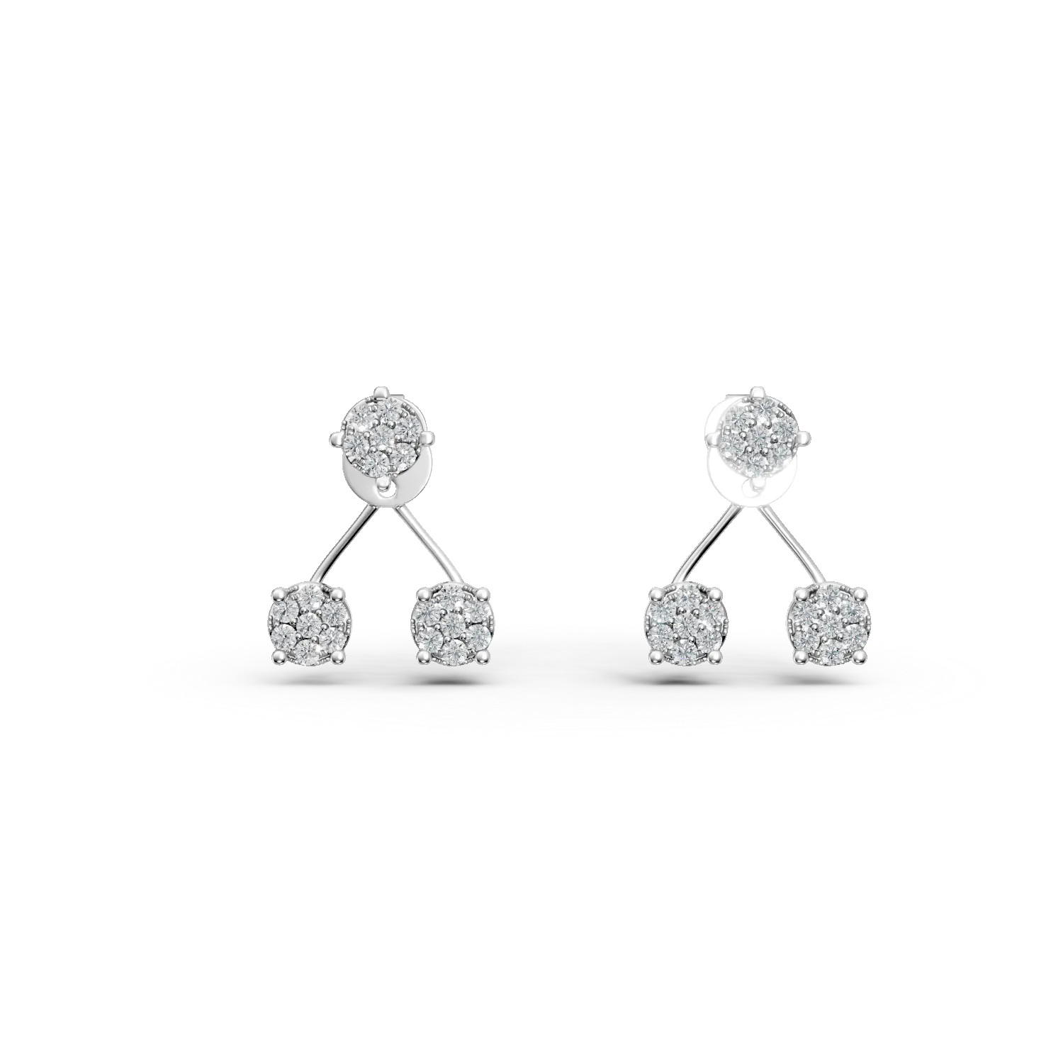 Cercei din aur alb cu diamante de 0.72ct