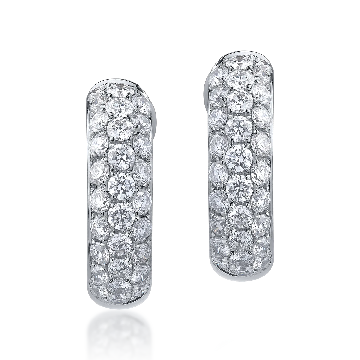 Cercei din aur alb cu diamante de 0.91ct