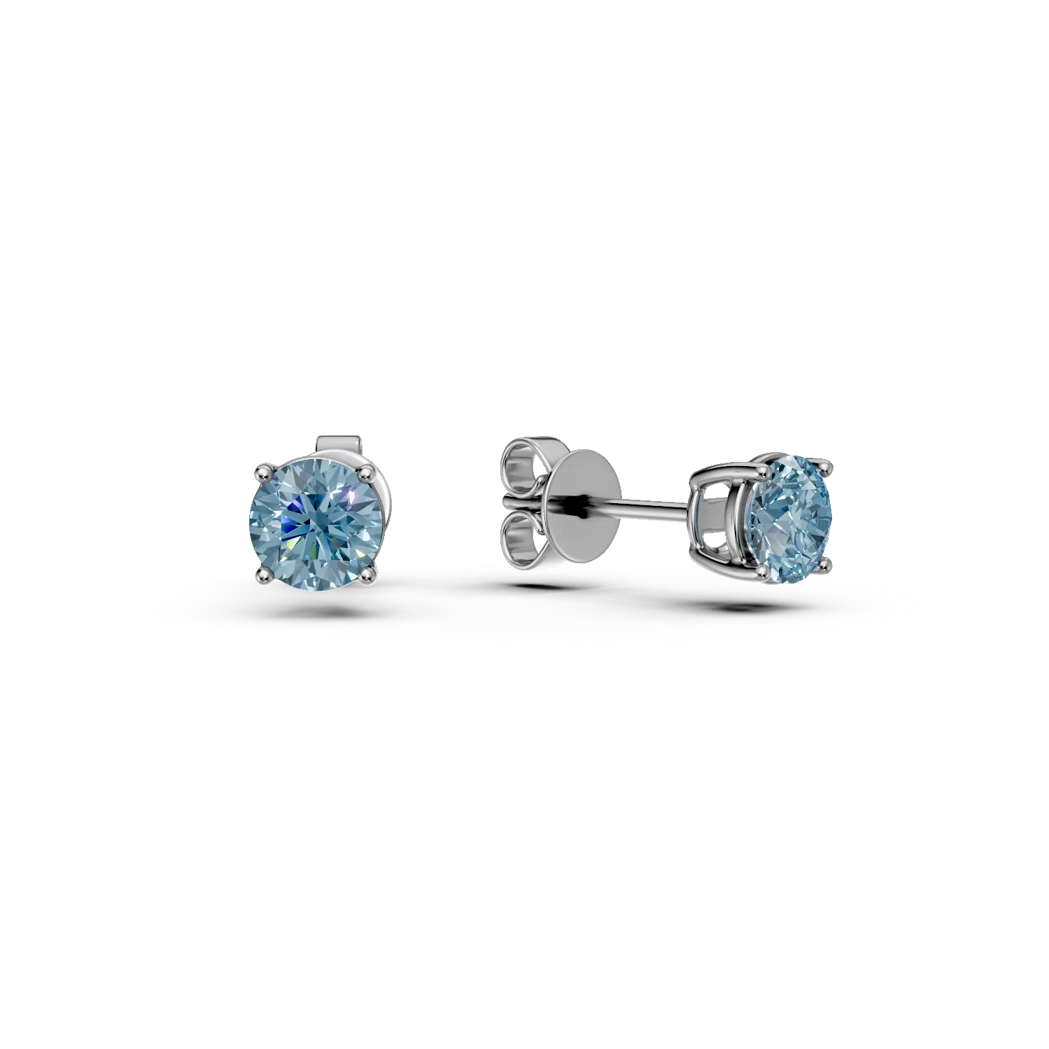 Cercei din aur alb cu topaze albastre de 1.2ct