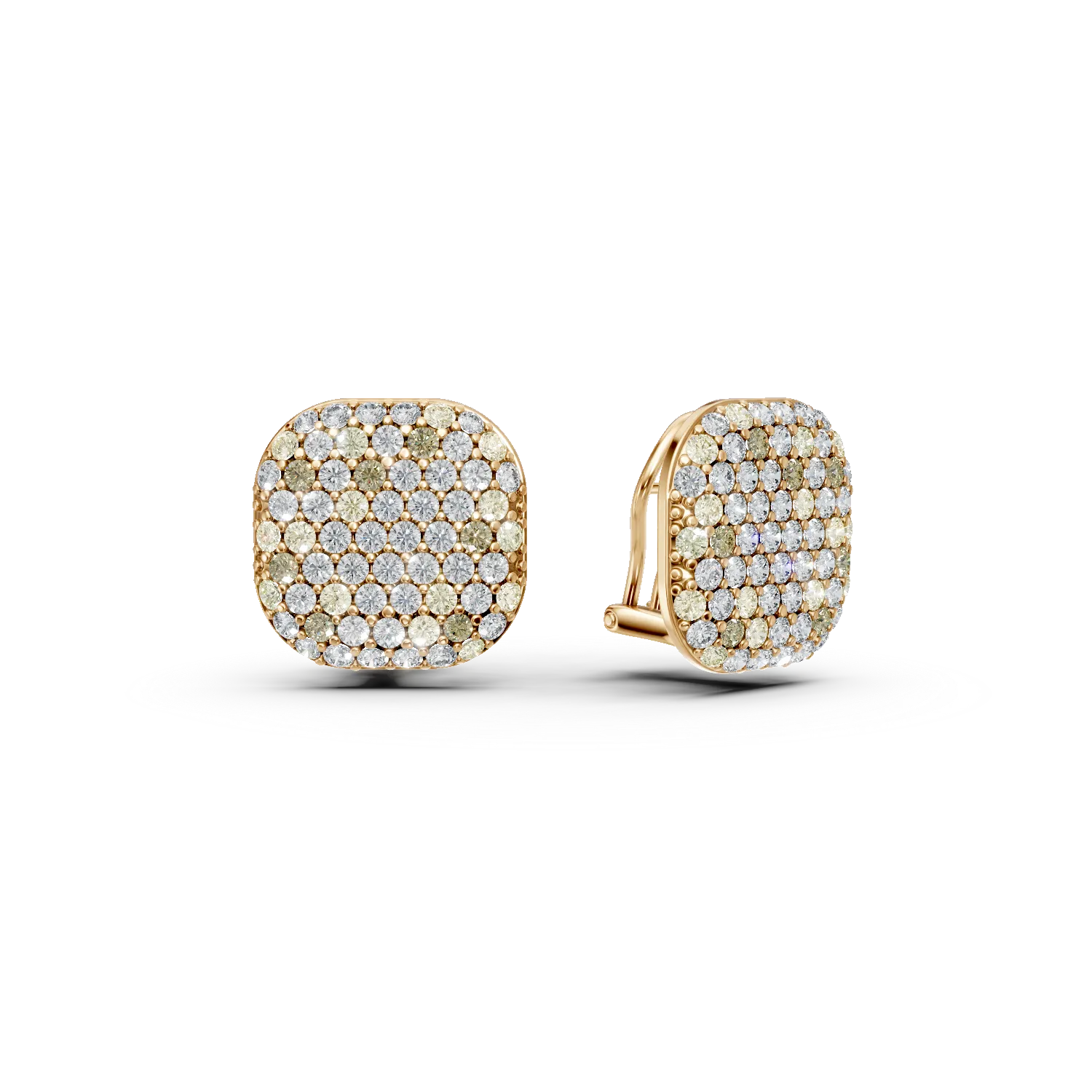 Cercei din aur galben cu diamante multicolore de 3.89ct