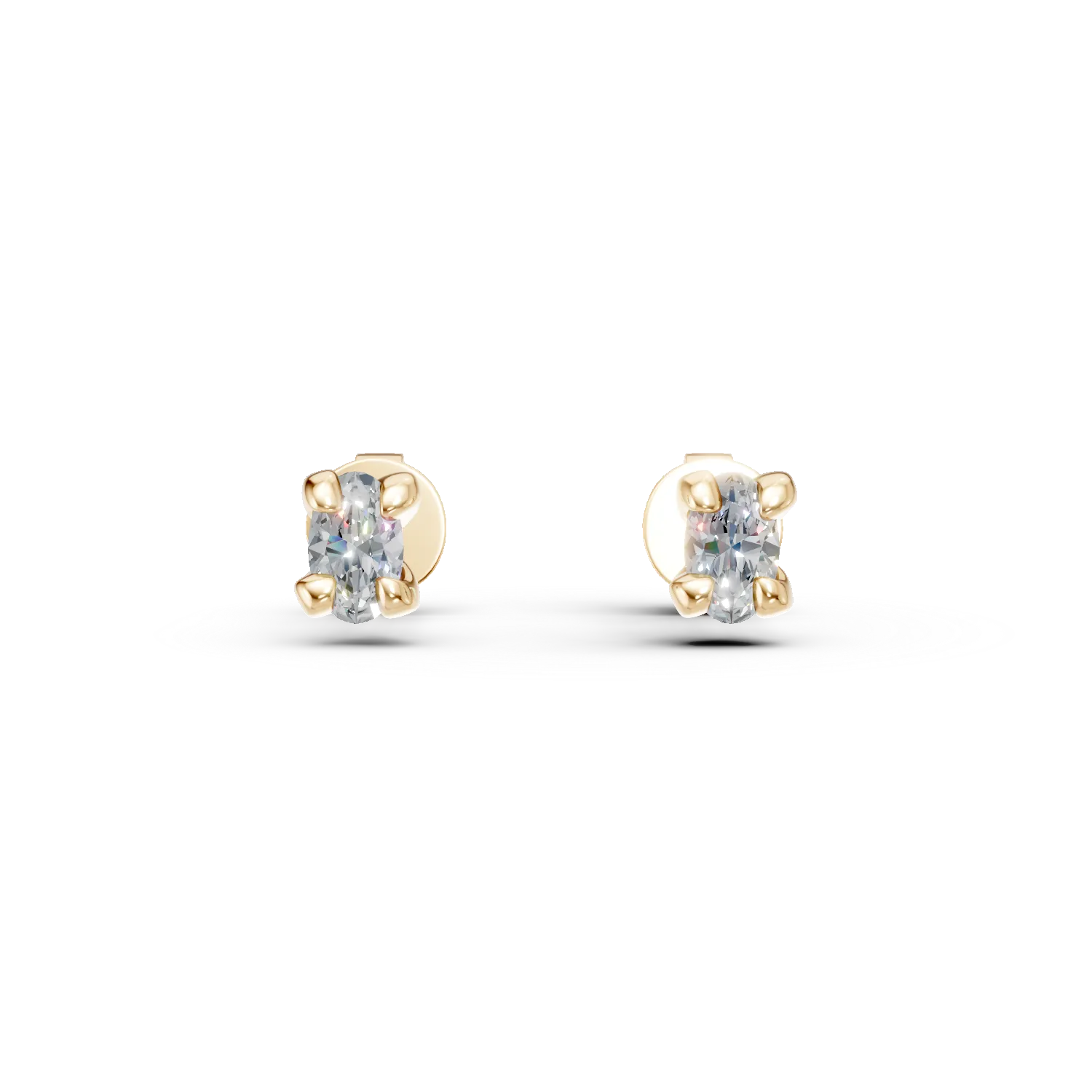 Cercei din aur galben cu diamante ovale de 0.6ct