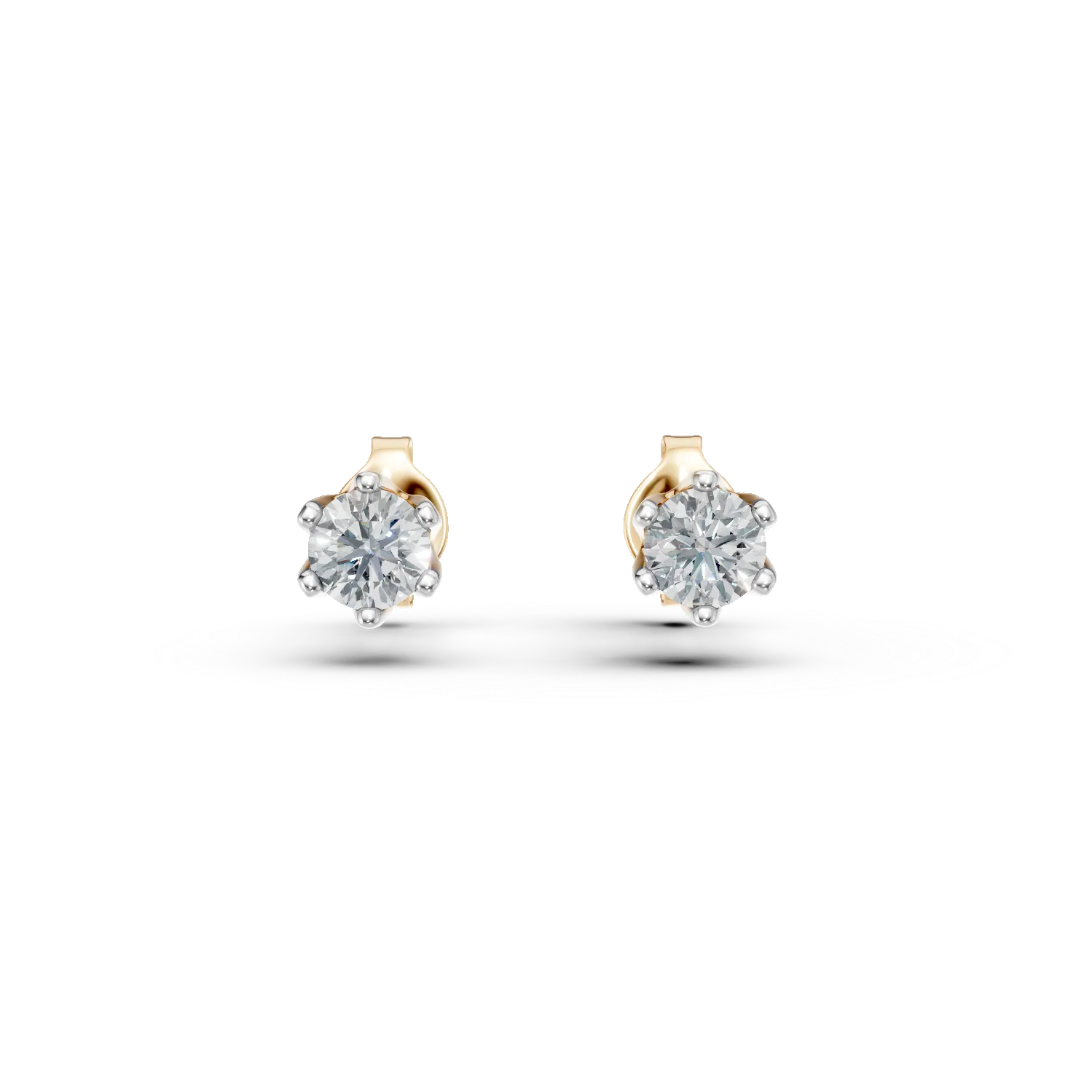 Cercei din aur galben cu diamante de 0.38ct