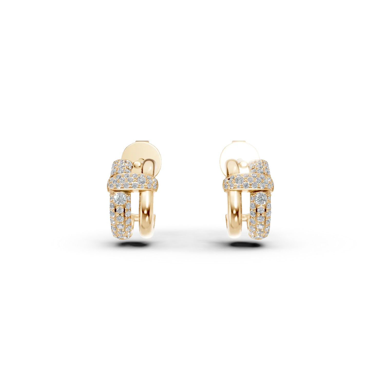 Cercei din aur galben cu diamante de 0.42ct