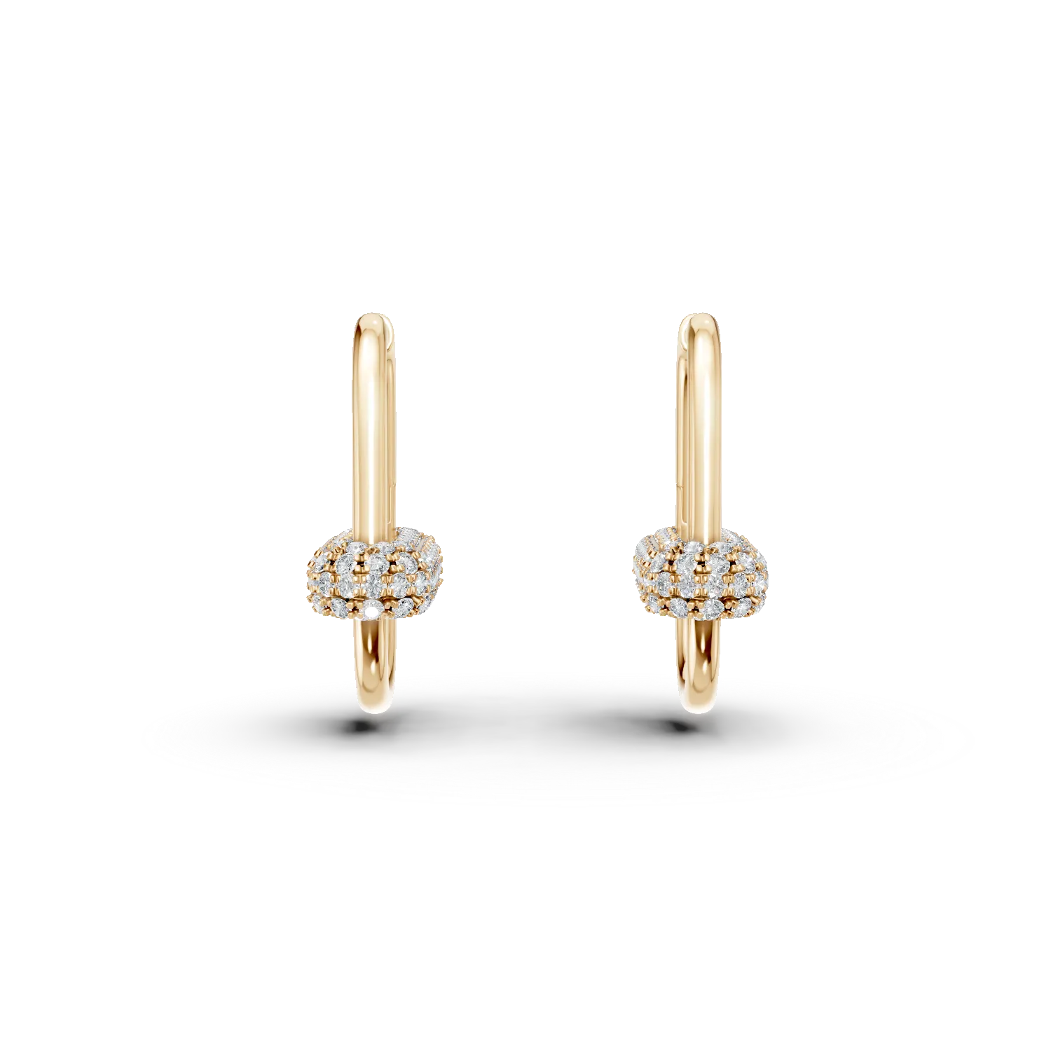 Cercei din aur galben cu diamante de 0.13ct