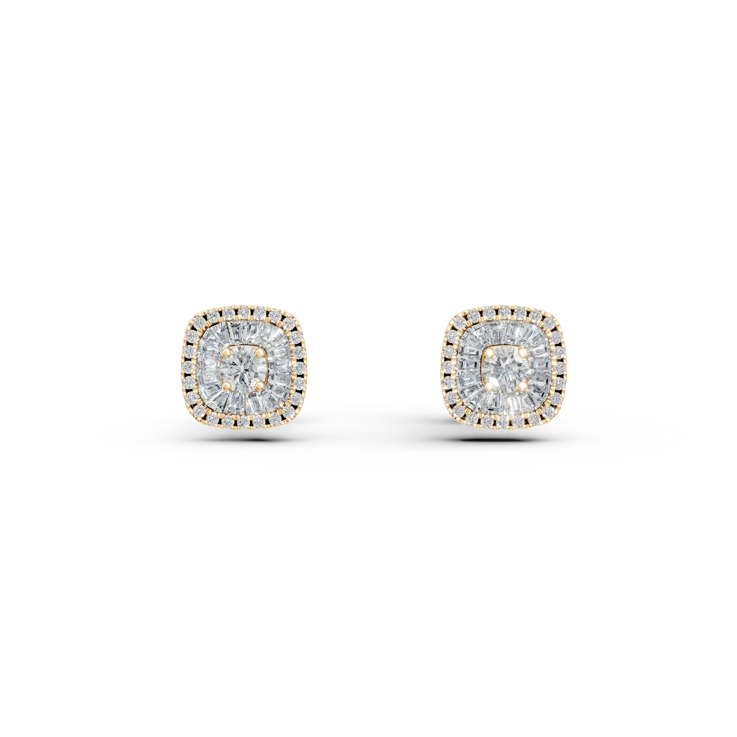 Cercei din aur galben cu diamante de 0.41ct
