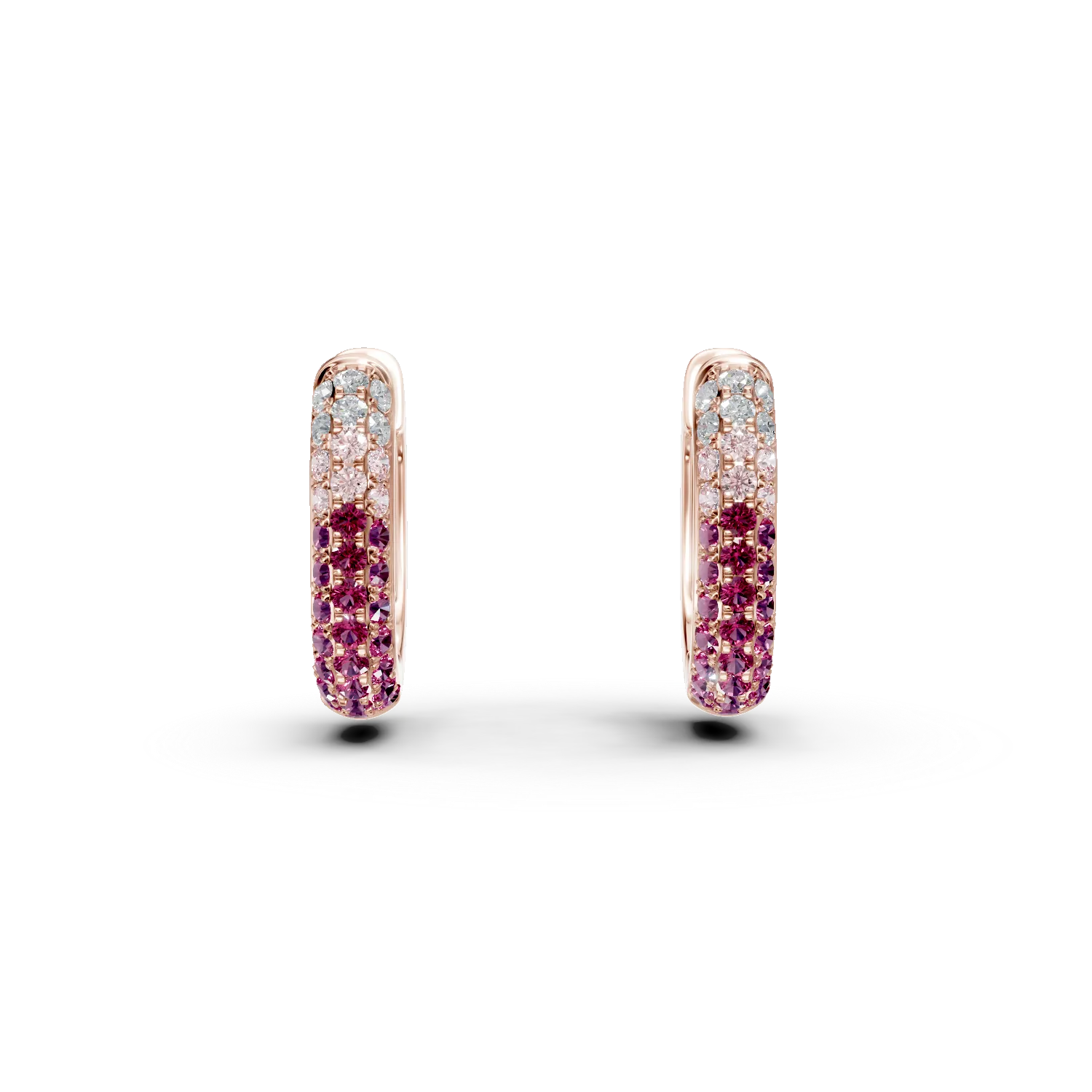 Cercei din aur roz cu pietre pretioase de 0.76ct