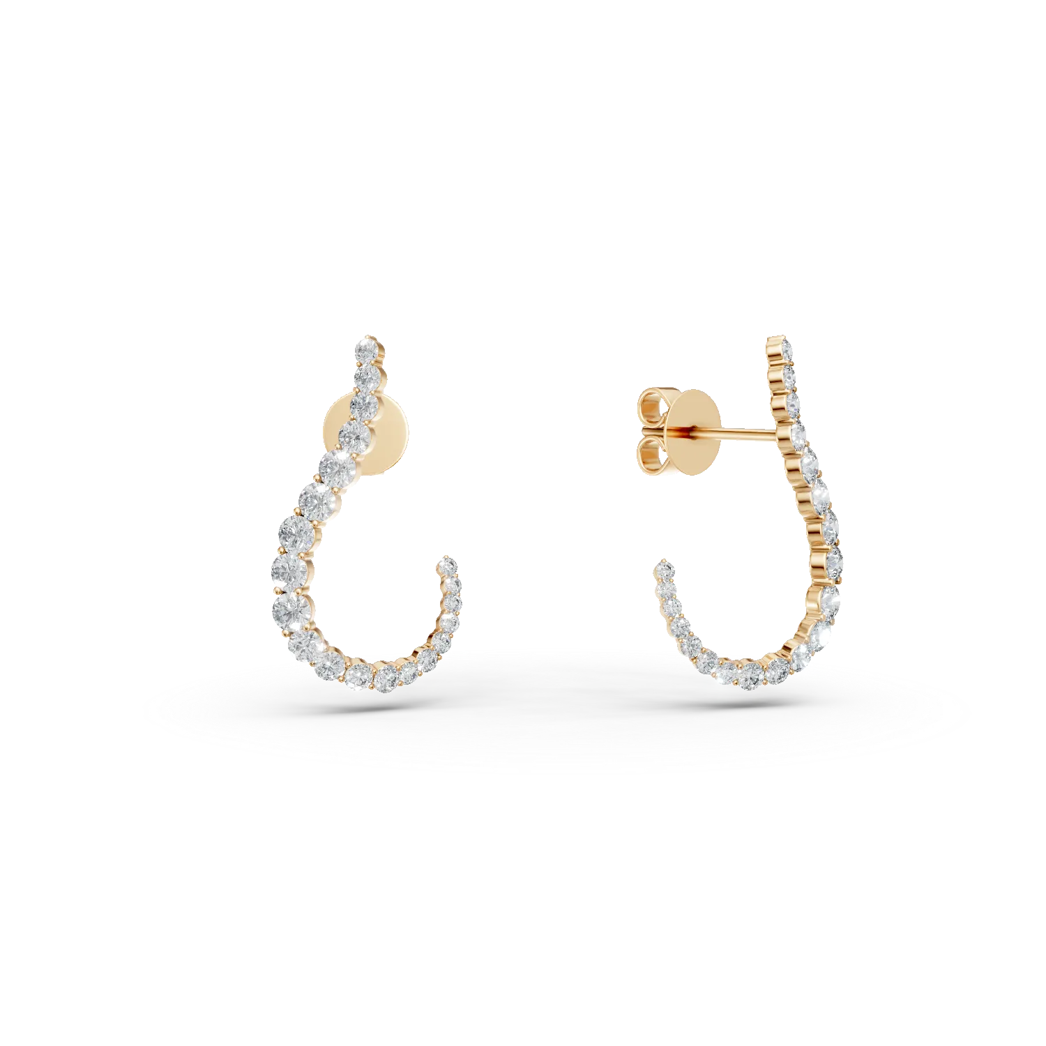 Cercei geometrici din aur galben cu diamante de 0.8ct