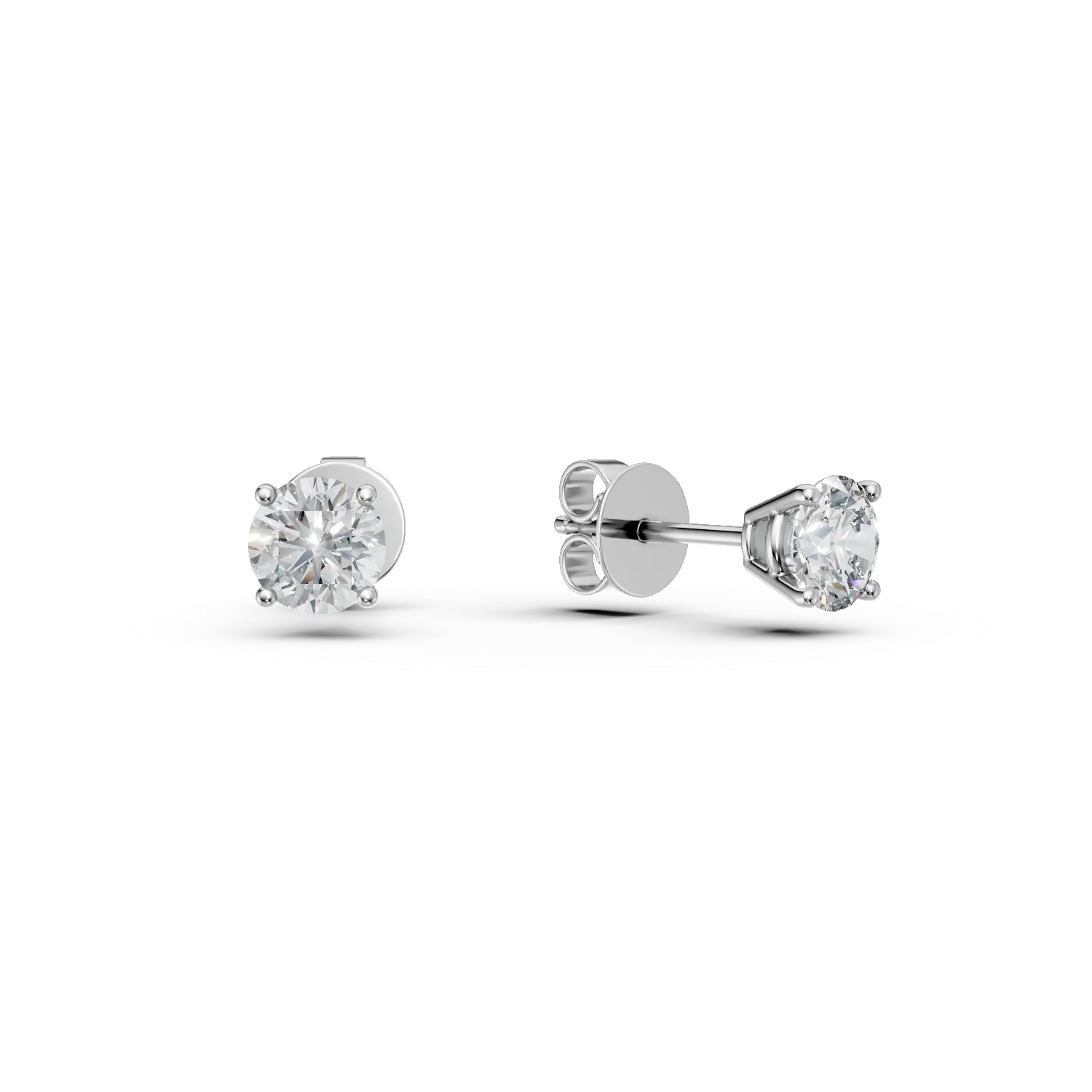 Cercei solitaire din aur alb cu diamante de 1.06ct