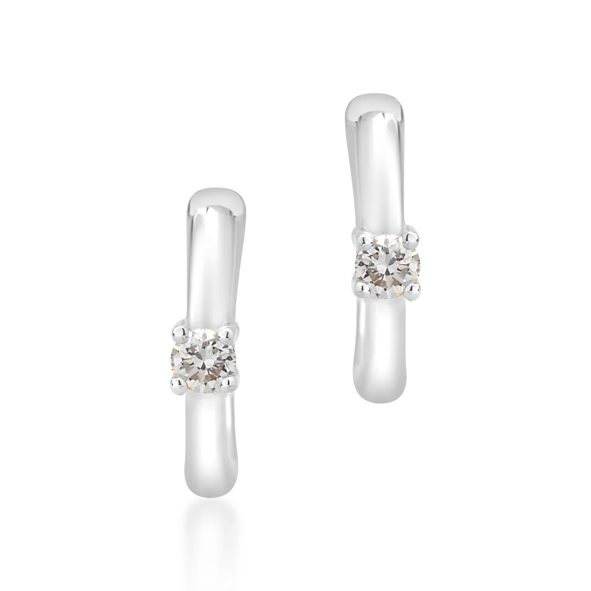Cercei pentru copii din aur alb cu diamante de 0.10ct